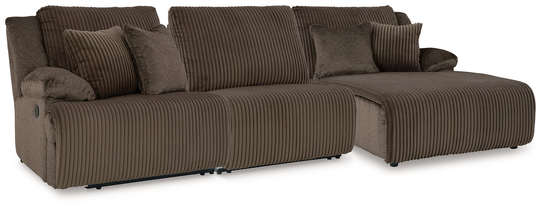 Sam's Furniture - Ashley Furniture - Top Tier Sectional - 3-Piece Reclining Sofa Chaise Sectional / Chocolate - 92705S10