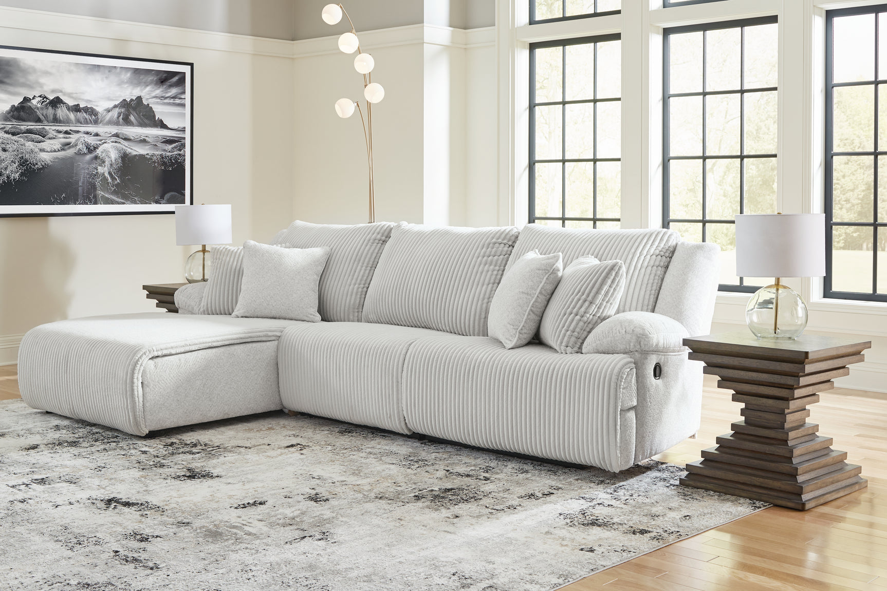 Sam's Furniture - Ashley Furniture - Top Tier Sectional - 3-Piece Sectional Sofa Chaise / Alloy - 92706S7