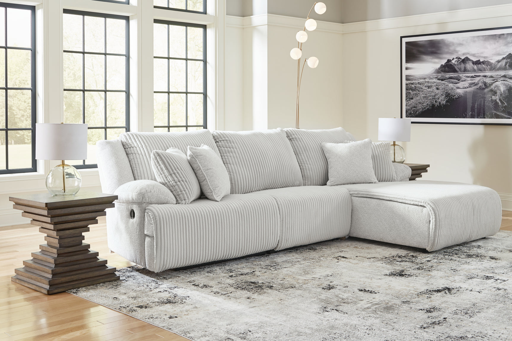 Sam's Furniture - Ashley Furniture - Top Tier Sectional - 3-Piece Reclining Sectional Sofa Chaise / Alloy - 92706S6