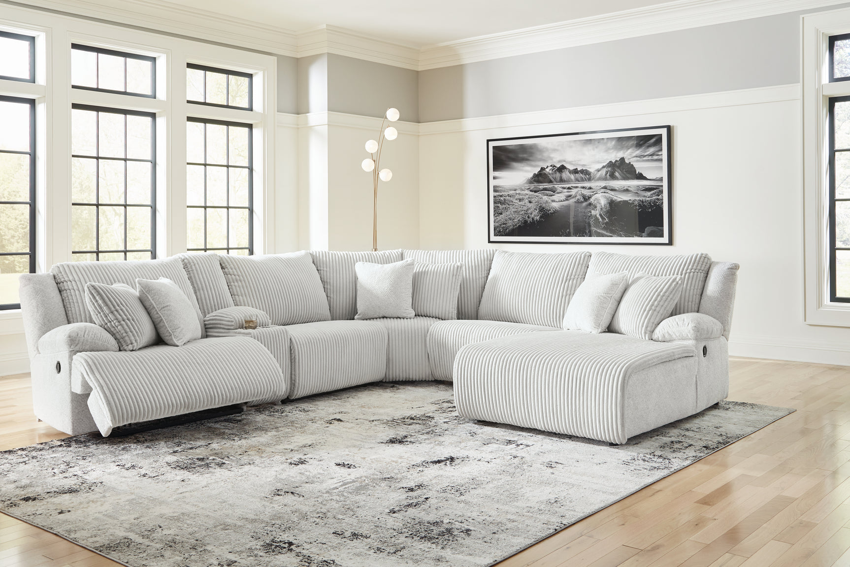 Sam's Furniture - Ashley Furniture - Top Tier Sectional - 6-Piece Reclining Sectional with Chaise / Alloy - 92706S1