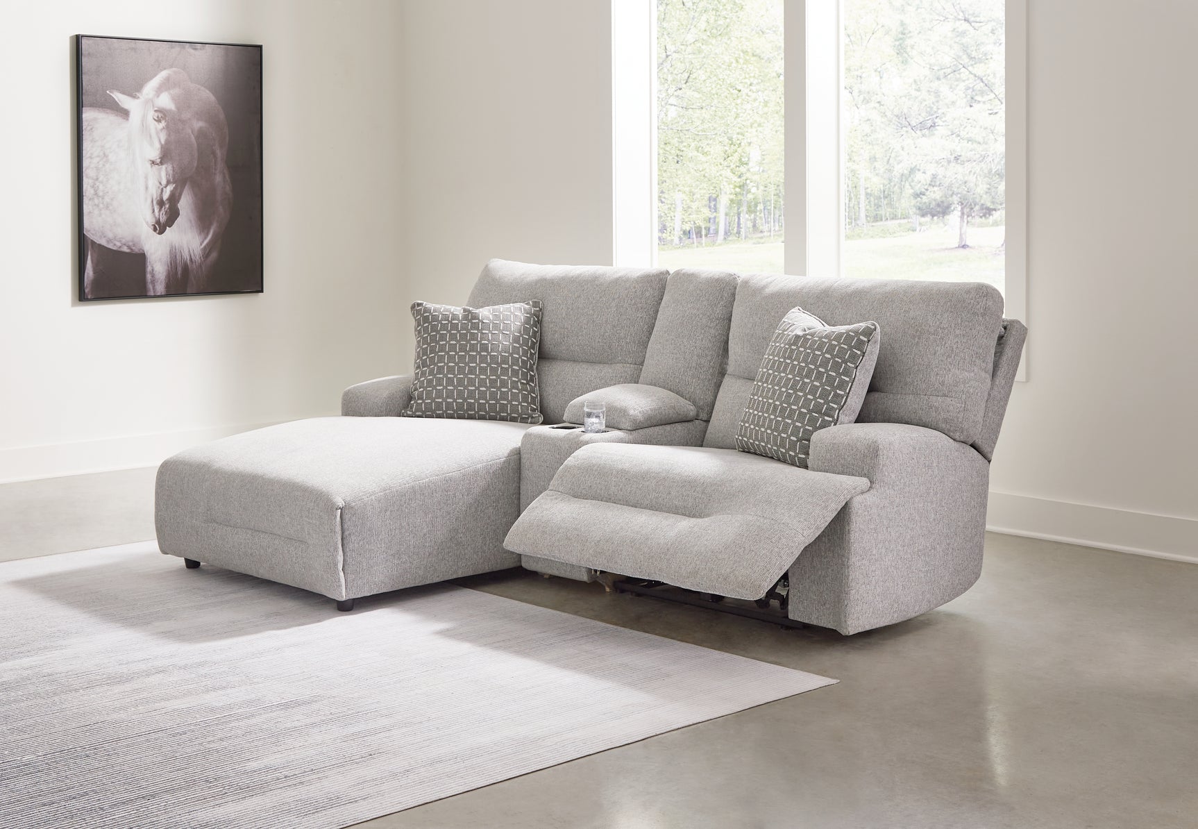 Sam's Furniture - Ashley Furniture - Acklen Place Sectional - 3-Piece Power Reclining Sectional Sofa with Chaise / Pewter - 93605S5