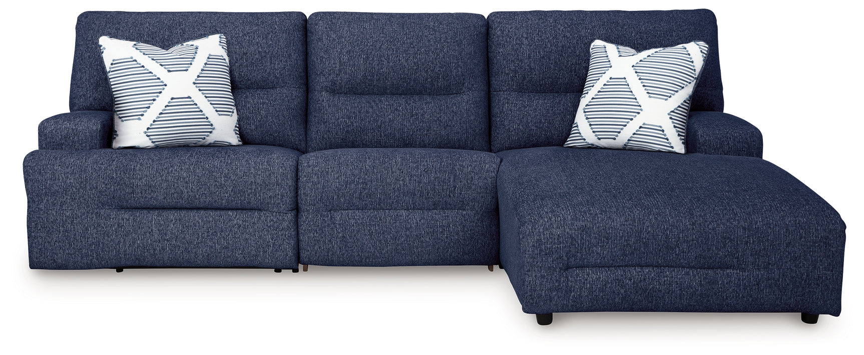 Sam's Furniture - Ashley Furniture - Acklen Place Sectional - 3-Piece Power Reclining Sectional / Navy - 93607S6