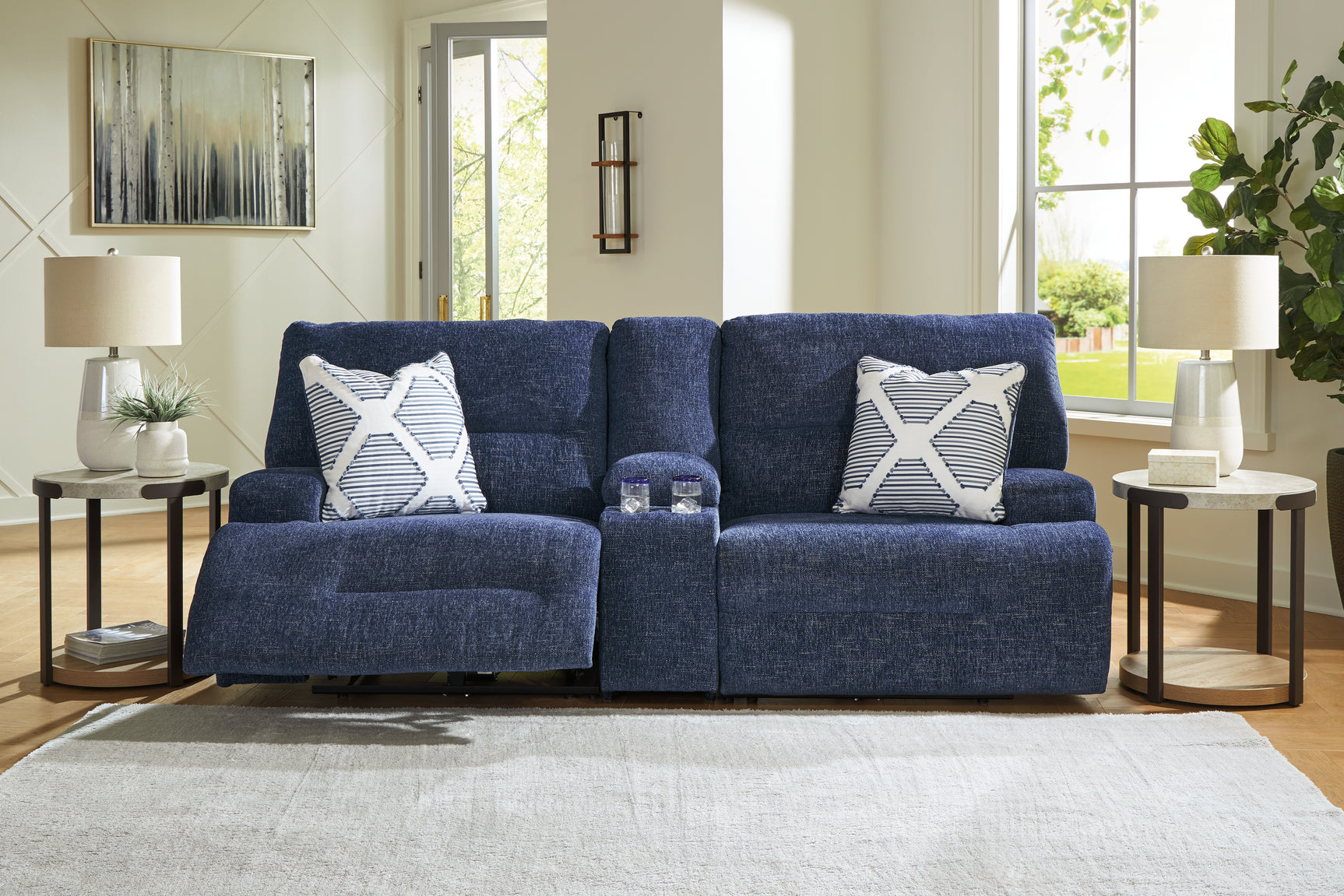 Sam's Furniture - Ashley Furniture - Acklen Place Sectional - 3-Piece Sectional / Navy - 93607S10