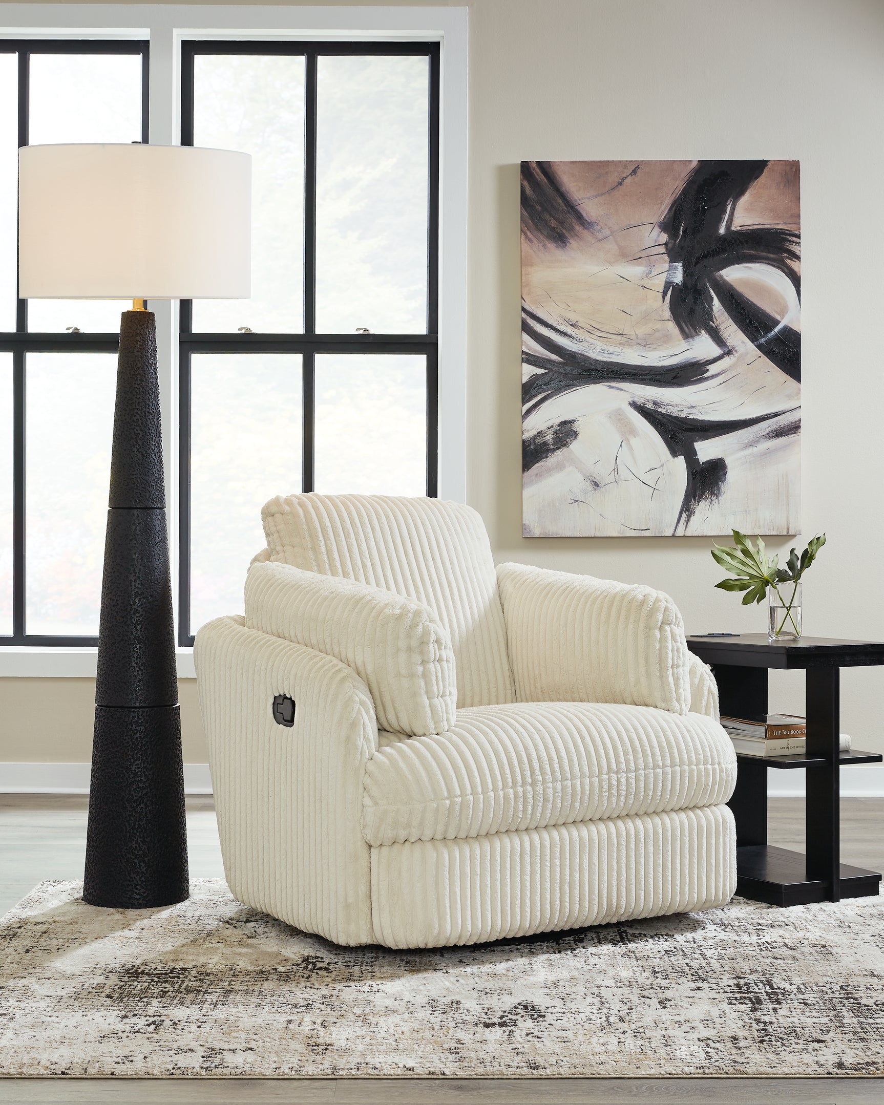 Sam's Furniture - Ashley Furniture - Tie-Breaker Living Room - Swivel Glider Recliner / Ivory - 9490261