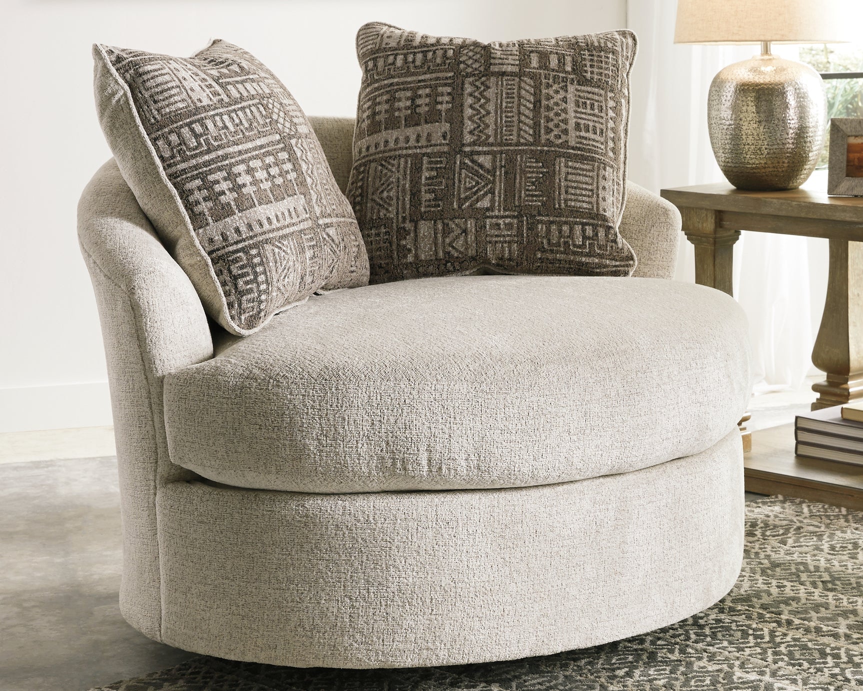 Sam's Furniture - Ashley Furniture - Soletren Living Room - Swivel Accent Chair / Stone - 9510444