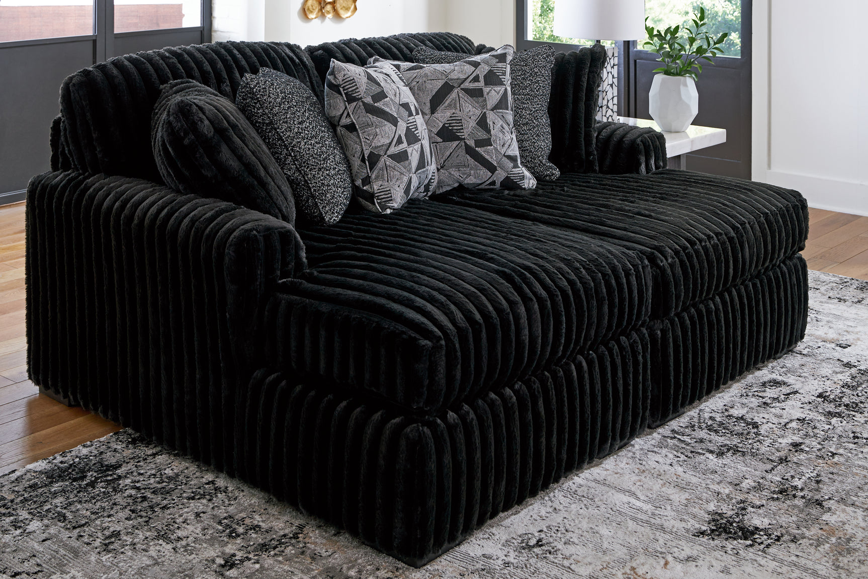 Sam's Furniture - Ashley Furniture - Midnight-Madness Sectional - RAF Super Chaise / Onyx - 98103S8