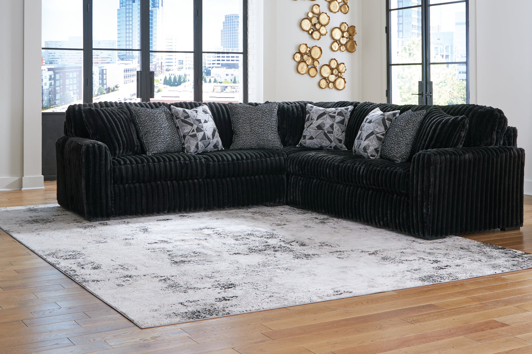 Sam's Furniture - Ashley Furniture - Midnight-Madness Sectional - LAF 3-Piece Sectional / Onyx - 98103S6