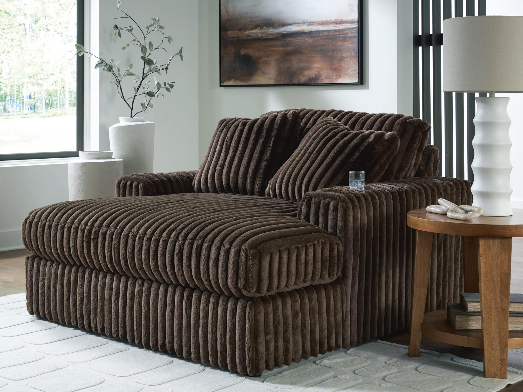 Sam's Furniture - Ashley Furniture - Midnight-Madness Living Room - Oversized Chaise / Chocolate - 9810415