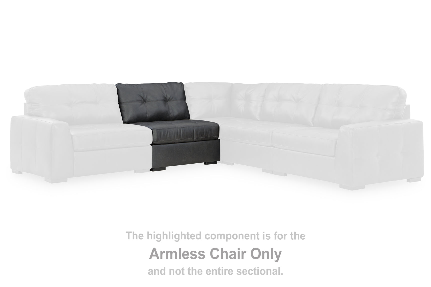 Sam's Furniture - Ashley Furniture - Brindley Pier Sectional - Armless Chair / Fog - 9950346