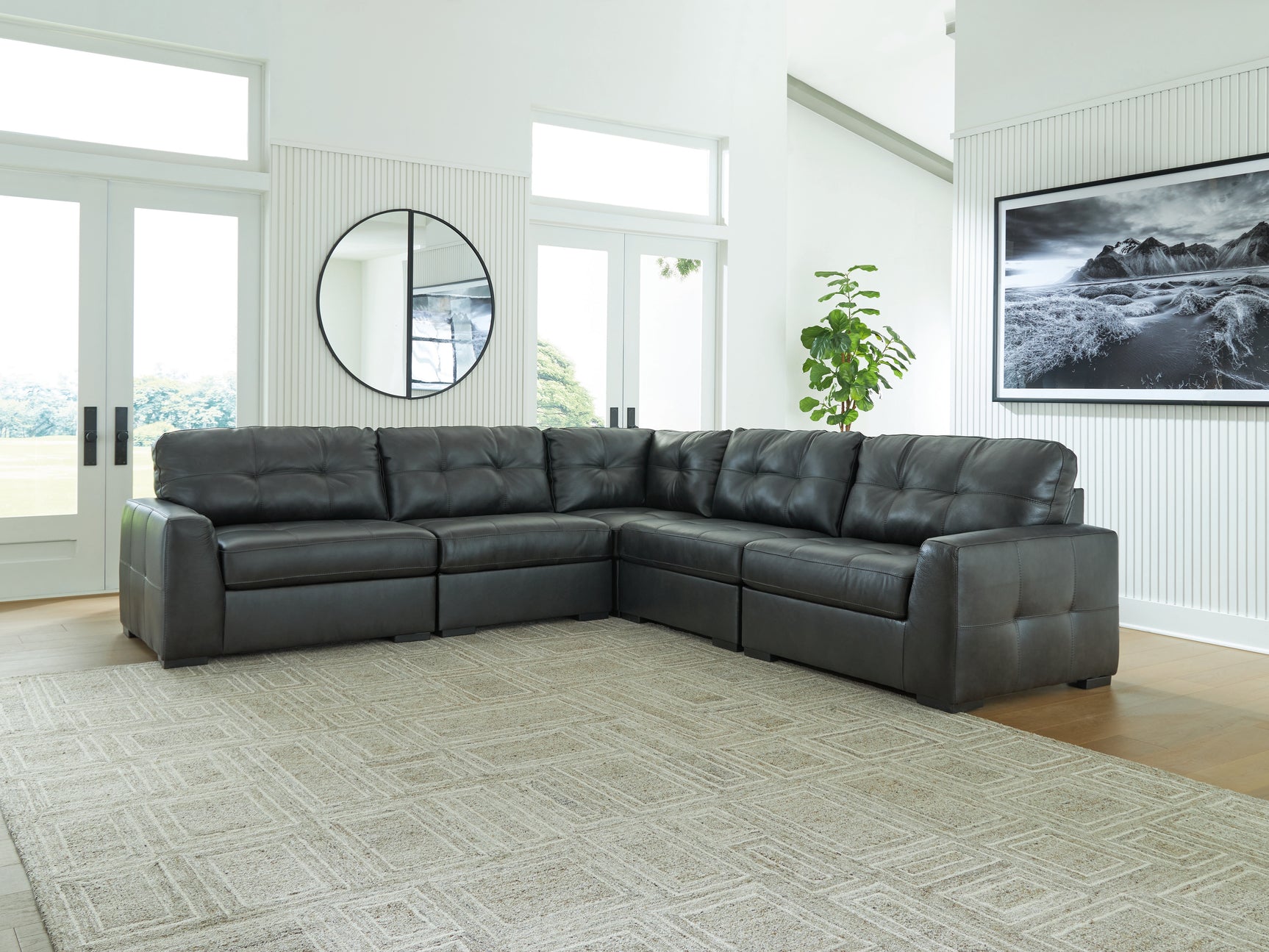 Sam's Furniture - Ashley Furniture - Brindley Pier Sectional - RAF 5-Piece Sectional / Fog - 99503S3