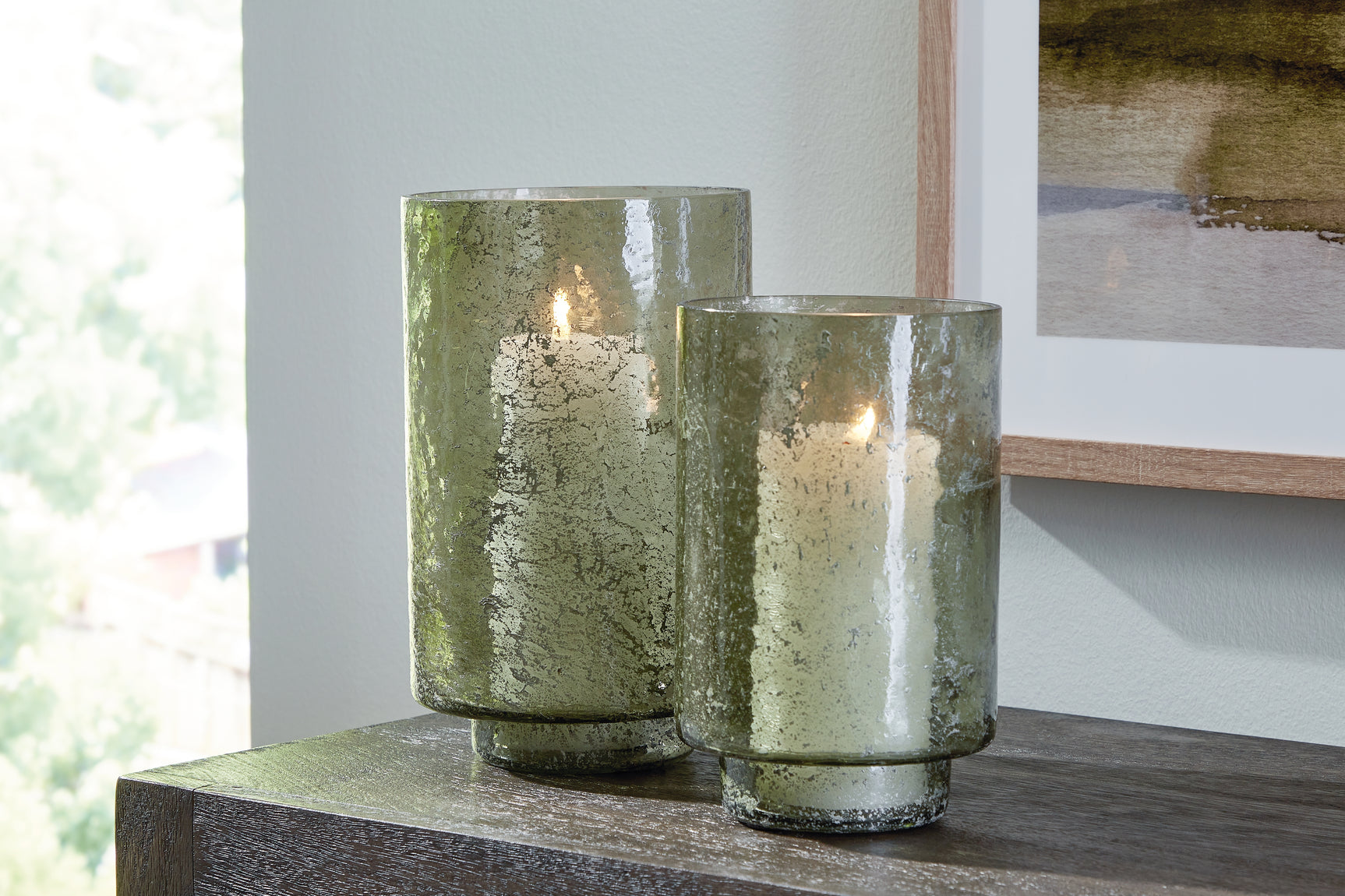 Sam's Furniture - Ashley Furniture - Clarkton Candle Holder - Candle Holder Set (Set of 2) / Green - A2000623