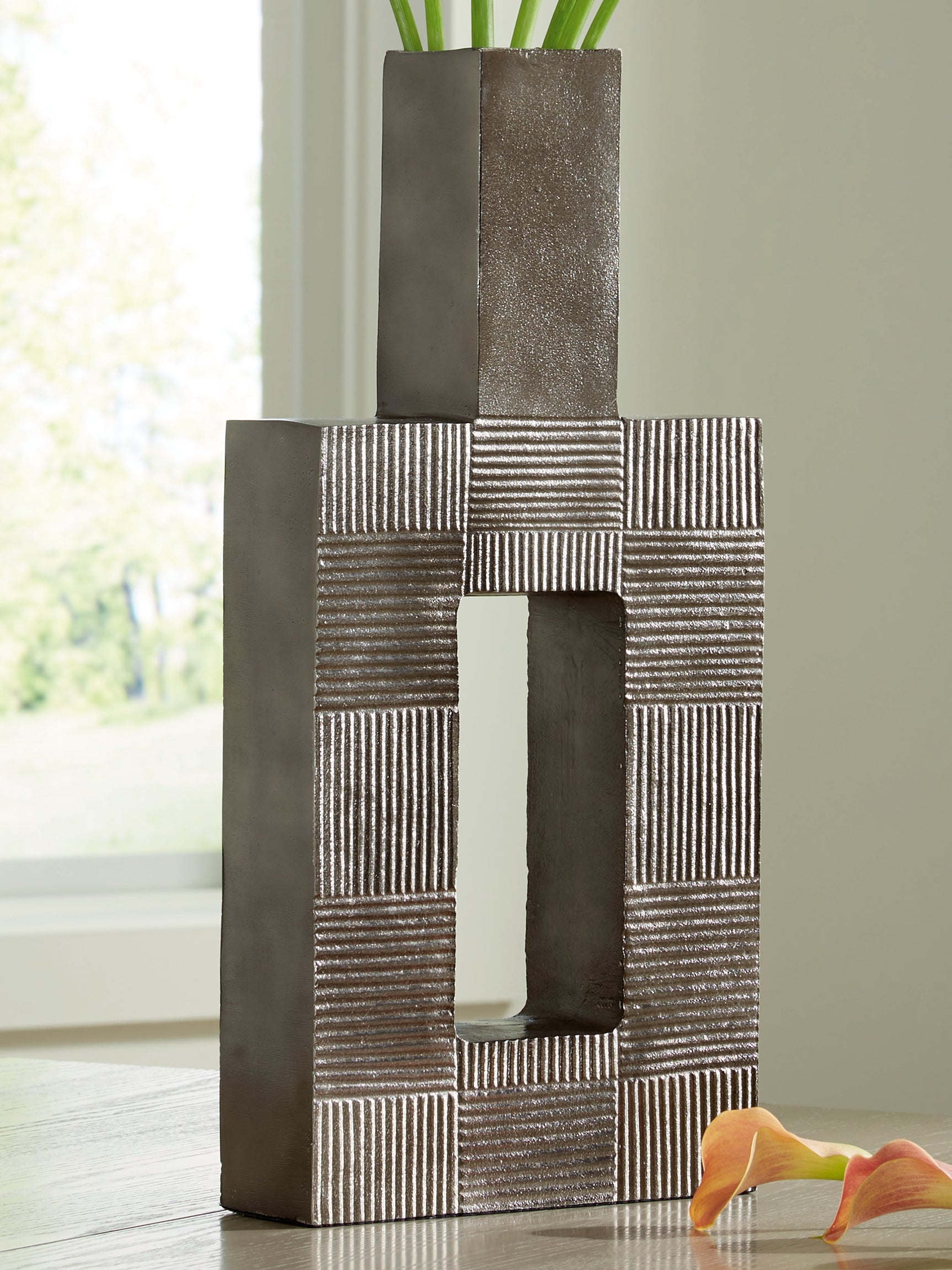 Sam's Furniture - Ashley Furniture - Wrengrove Vase - Vase / Antique Nickel Finish - A2000754