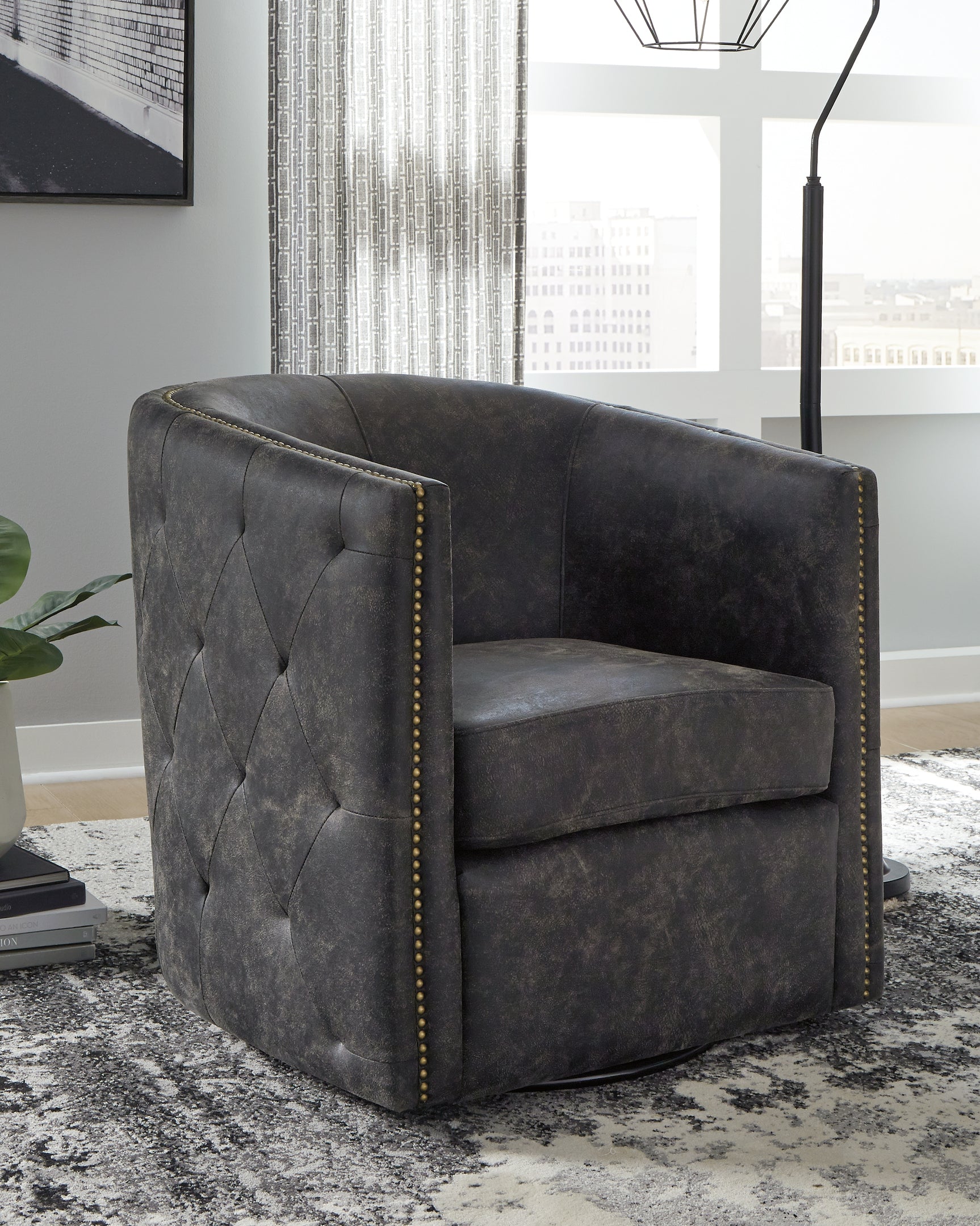 Sam's Furniture - Ashley Furniture - Brentlow Swivel Accent Chair - Swivel Accent Chair / Granite - A3000741