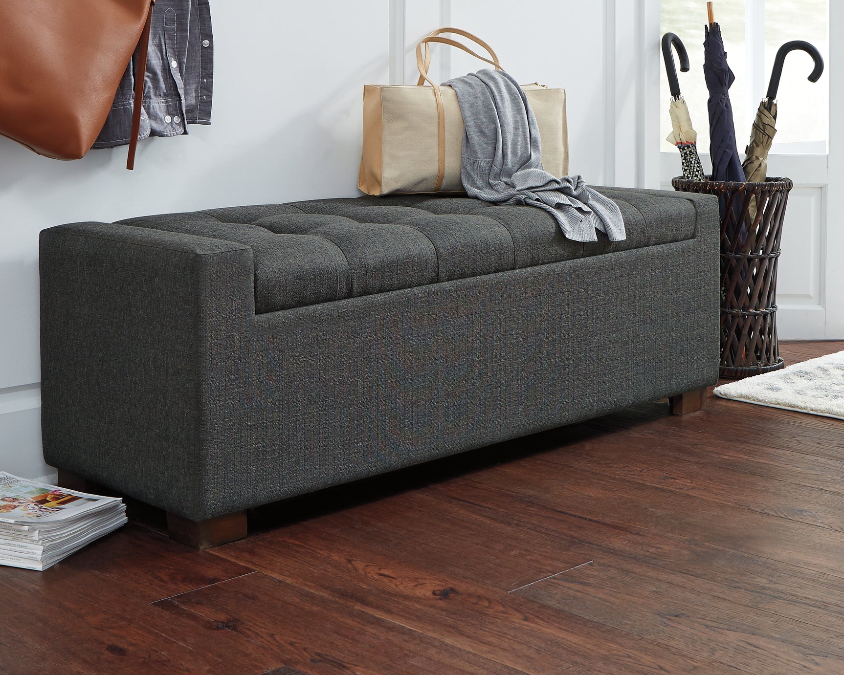 Sam's Furniture - Ashley Furniture - Cortwell Storage Bench - Storage Bench / Gray / 54"W x 18"D x 18"H - A3000224