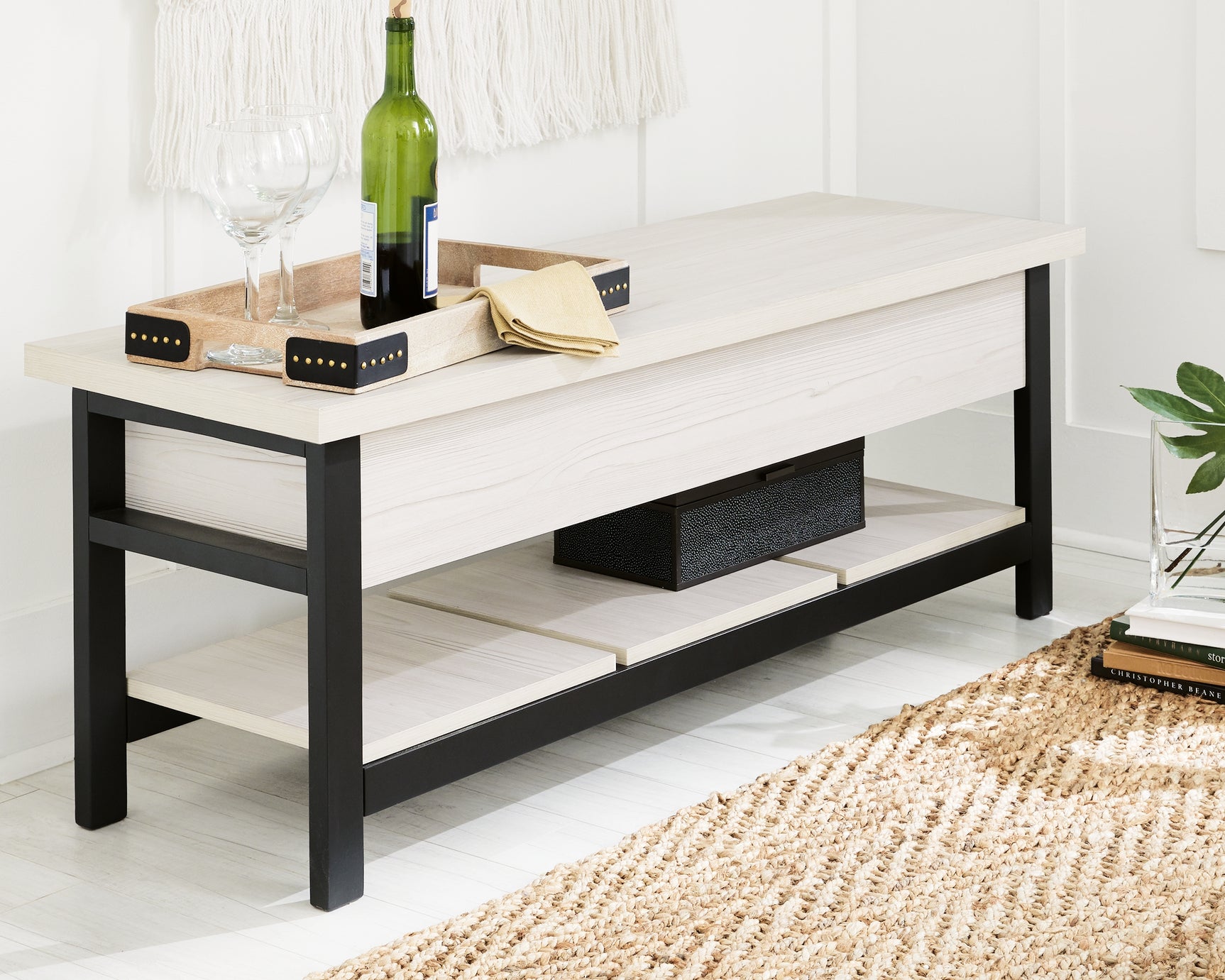 Sam's Furniture - Ashley Furniture - Rhyson Storage Bench - Storage Bench / White / 48"W x 16"D x 18"H - A3000312