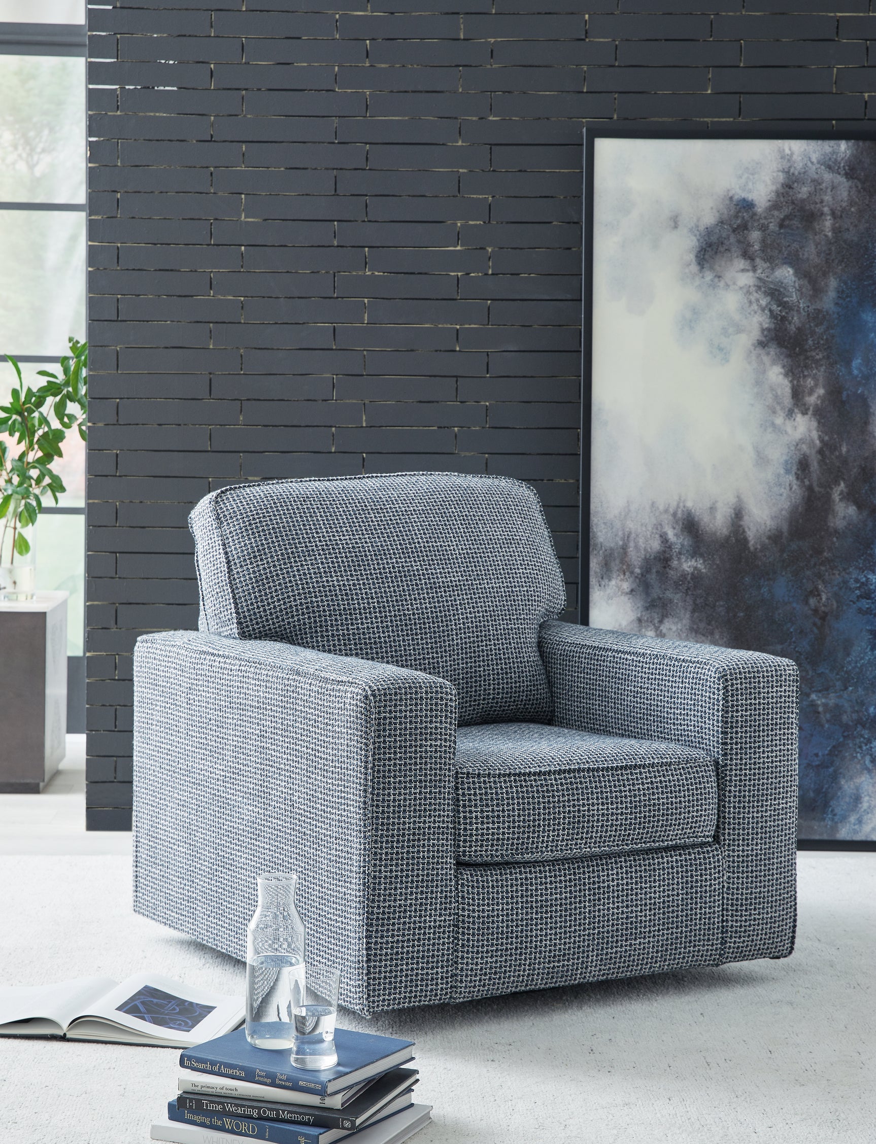 Sam's Furniture - Ashley Furniture - Olwenburg Swivel Accent Chair - Swivel Accent Chair / Denim - A3000652