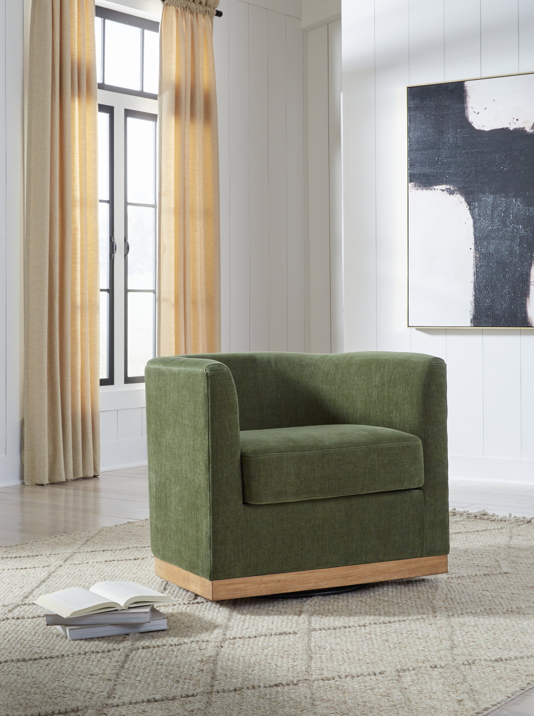 Sam's Furniture - Ashley Furniture - Jersonlow Swivel Accent Chair - Swivel Accent Chair / Forest Green - A3000696