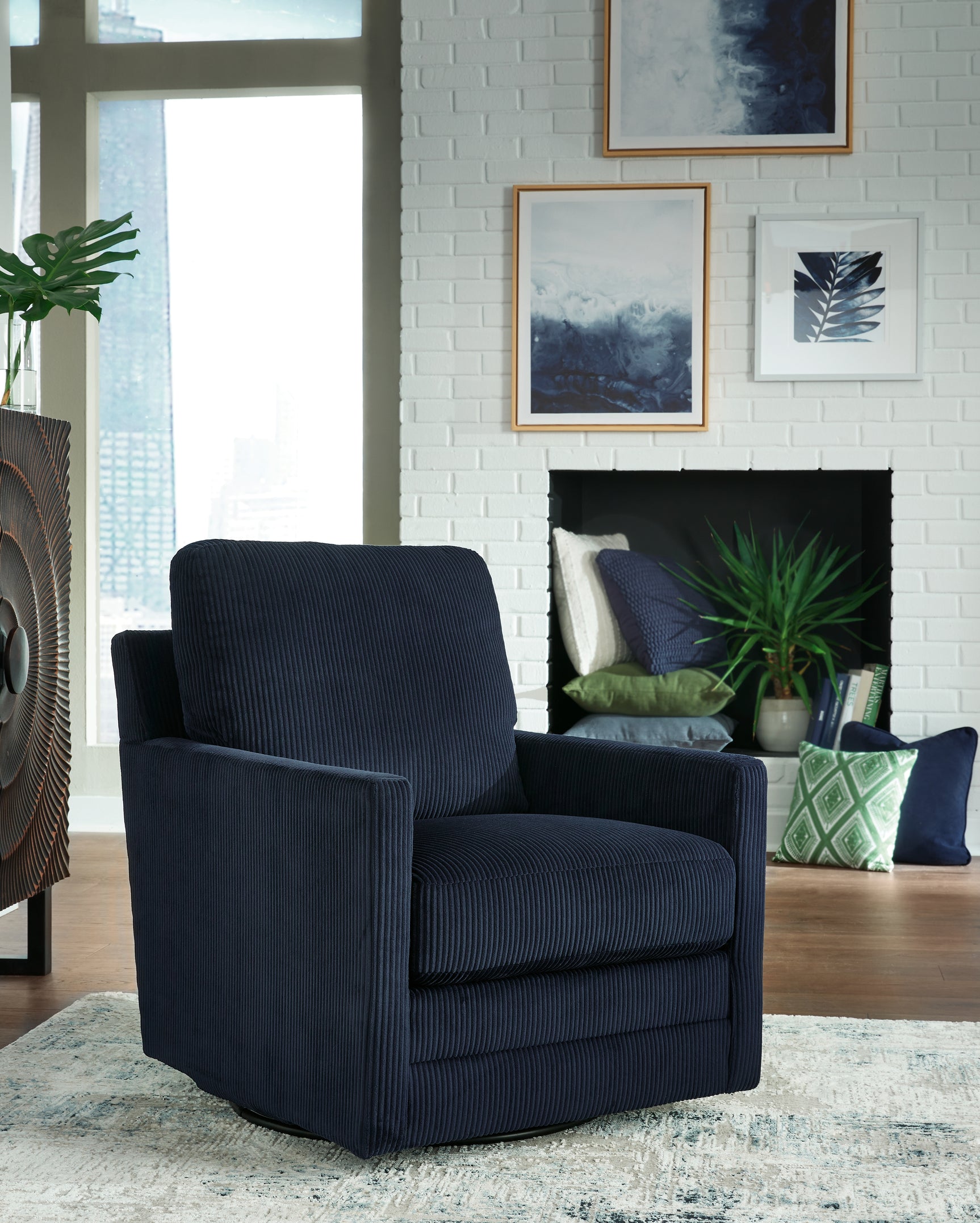 Sam's Furniture - Ashley Furniture - Icaman Swivel Accent Chair - Swivel Accent Chair / Onyx - A3000726