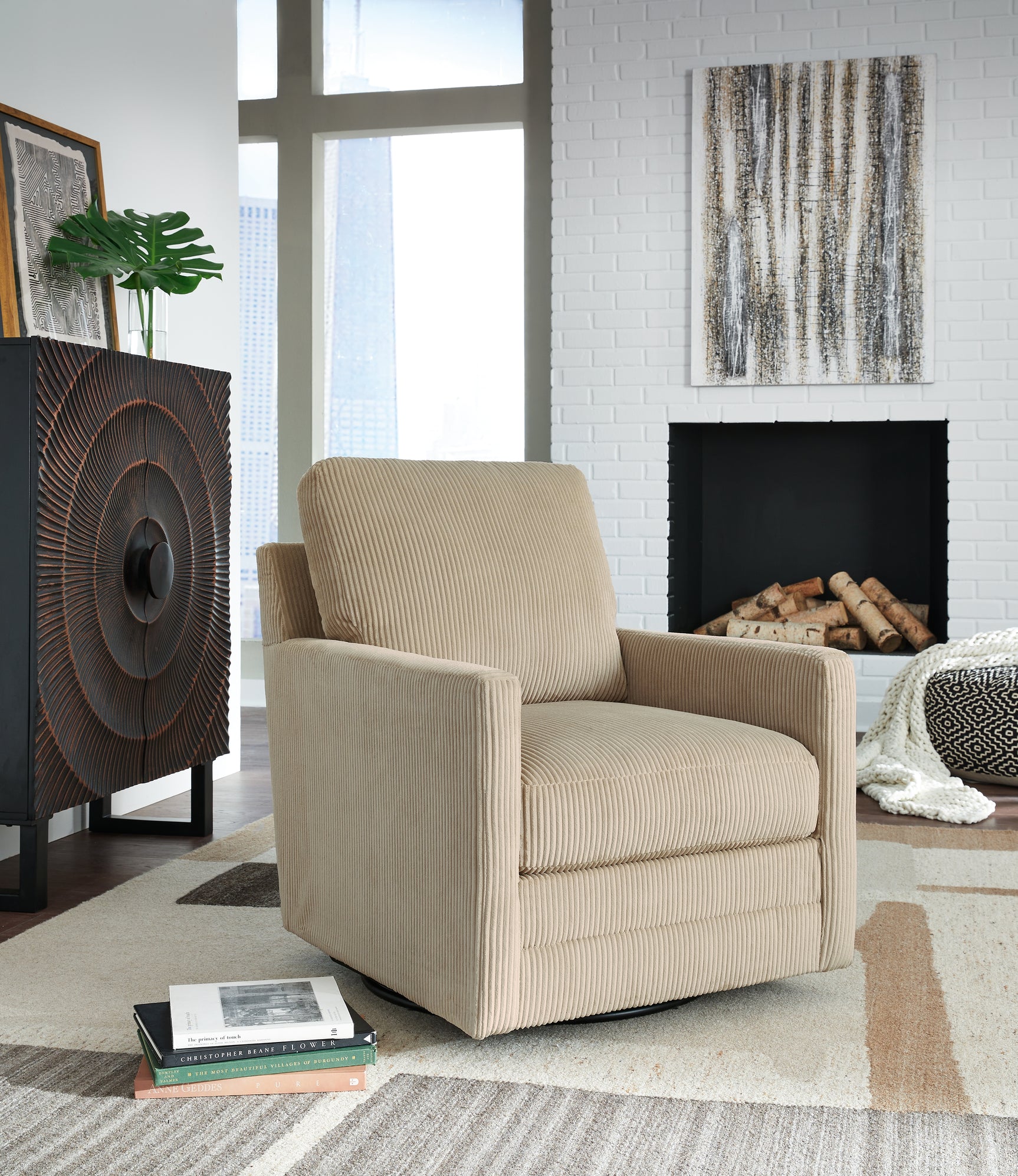 Sam's Furniture - Ashley Furniture - Icaman Swivel Accent Chair - Swivel Accent Chair / Sand - A3000728