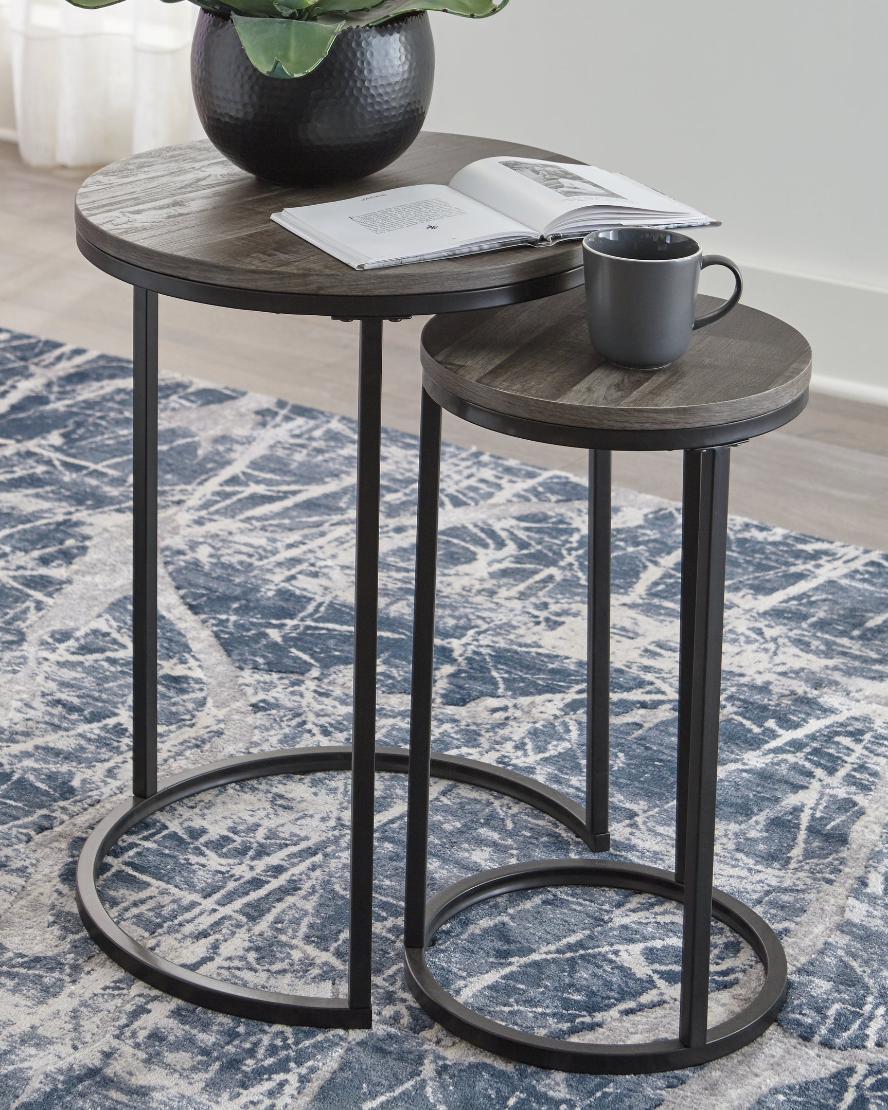 Sam's Furniture - Ashley Furniture - Briarsboro Accent Table (Set of 2) - Accent Table Set (Set of 2) / Black/Gray - A4000231