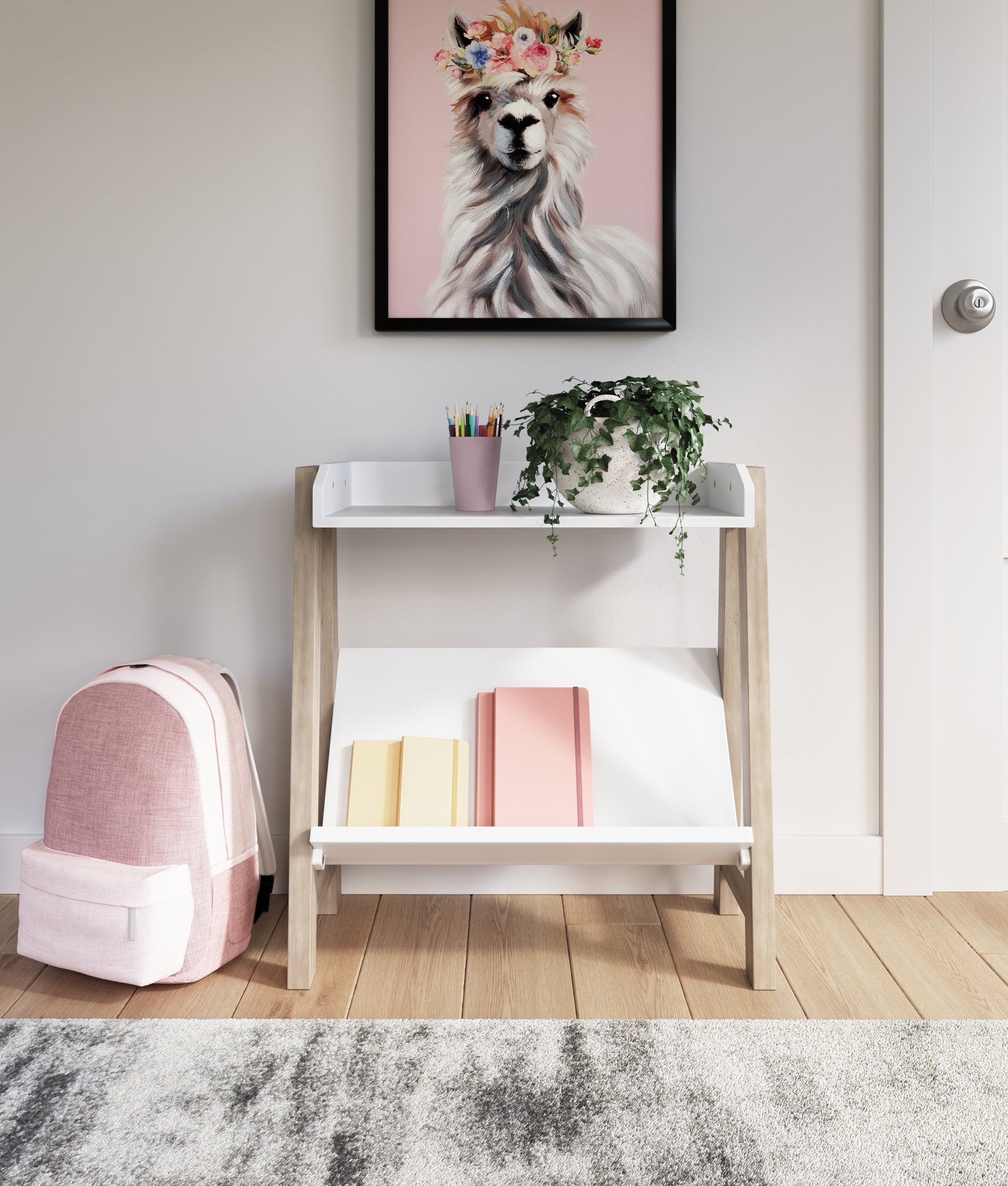 Sam's Furniture - Ashley Furniture - Blariden Bookcase - Small Bookcase / White/Tan - A4000361
