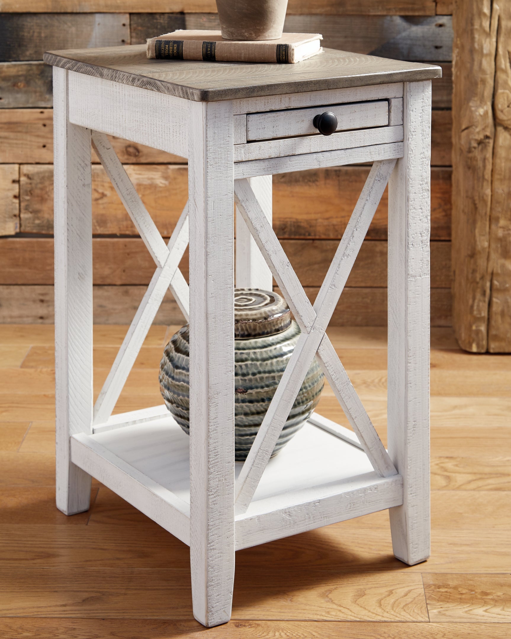 Sam's Furniture - Ashley Furniture - Adalane Accent Table - Accent Table / White/Gray - A4000374