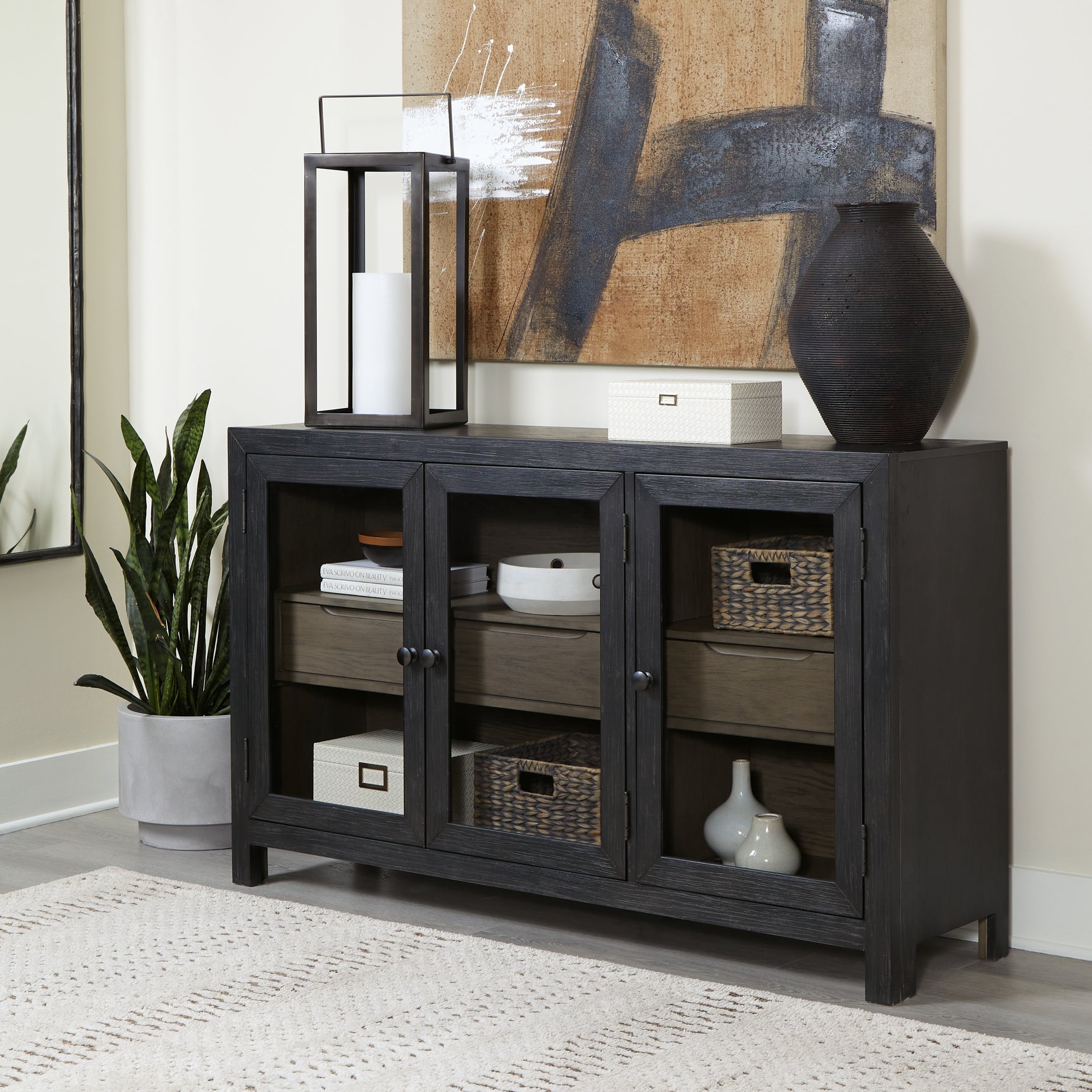 Sam's Furniture - Ashley Furniture - Lenston Accent Cabinet - Accent Cabinet / Black/Gray - A4000508