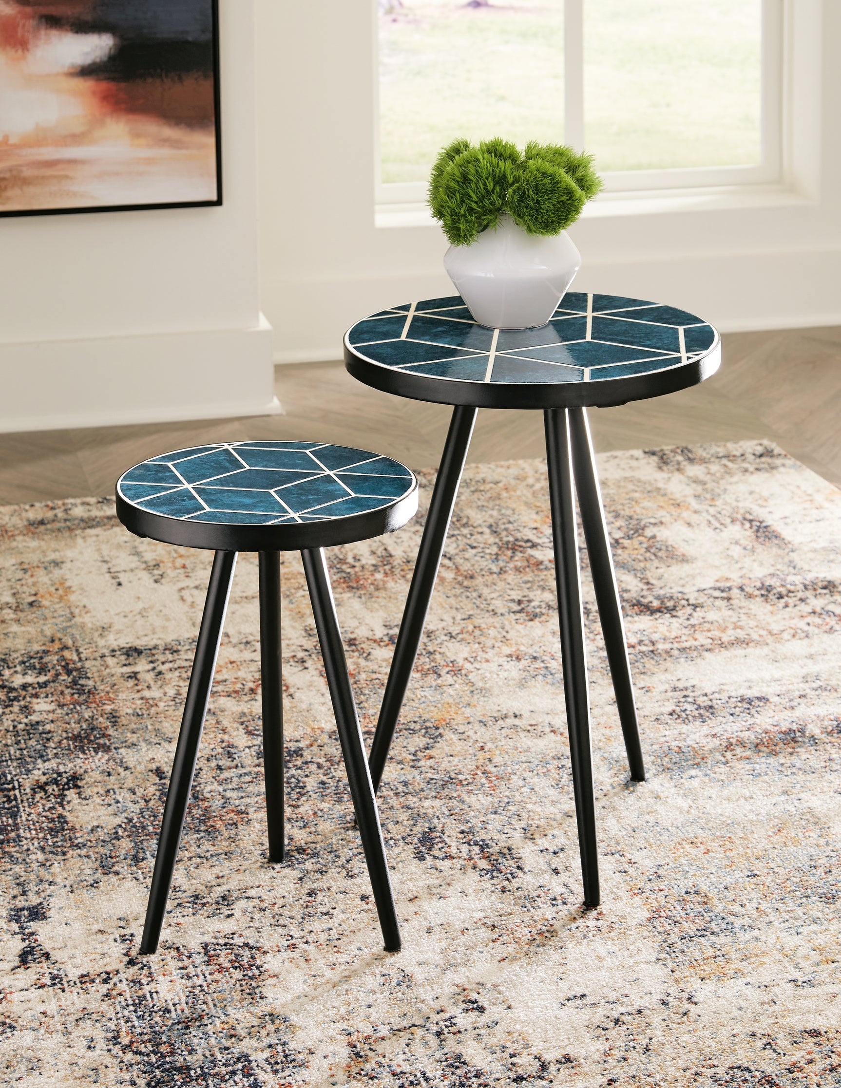 Sam's Furniture - Ashley Furniture - Clairbelle Accent Table (Set of 2) - Accent Table (Set of 2) / Teal - A4000523