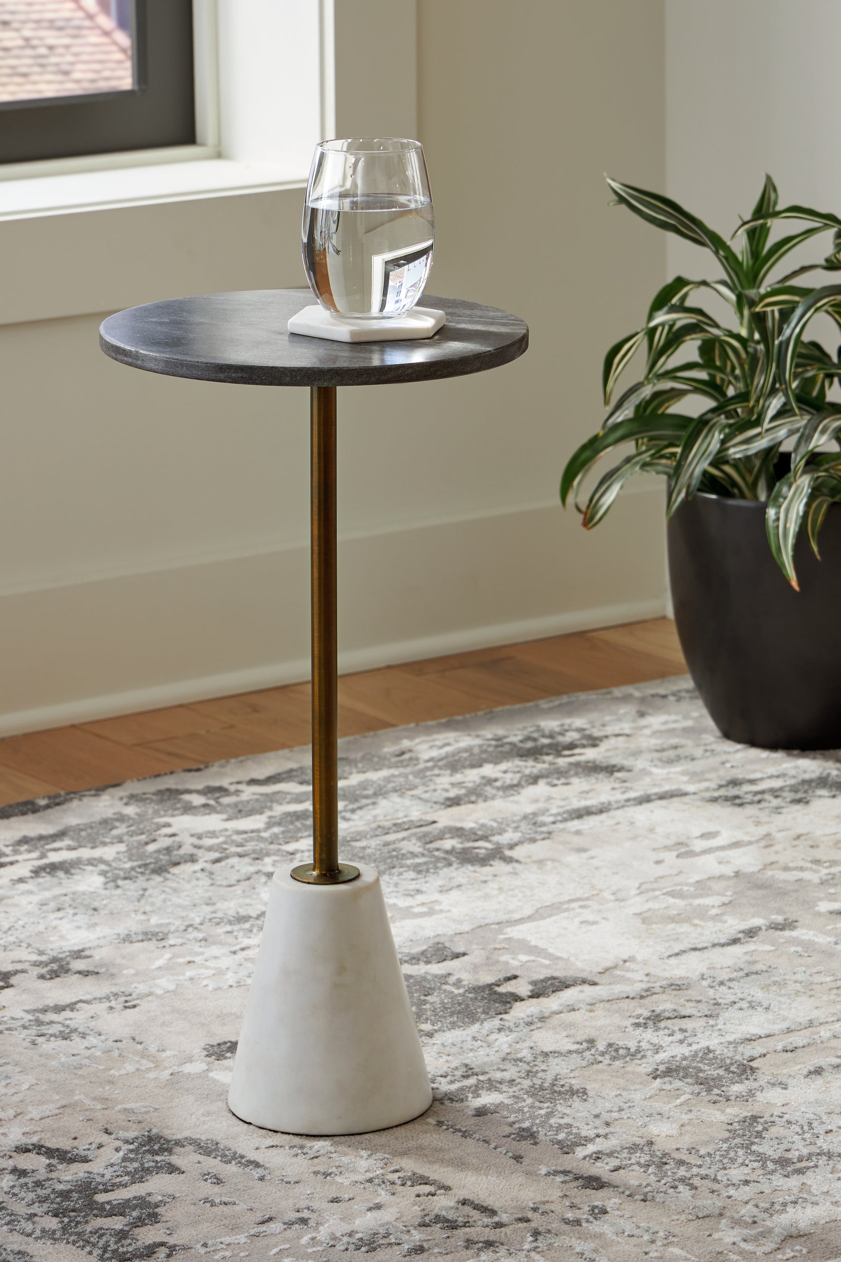 Sam's Furniture - Ashley Furniture - Caramont Accent Table - Accent Table / Black/White/Gold Finish - A4000540