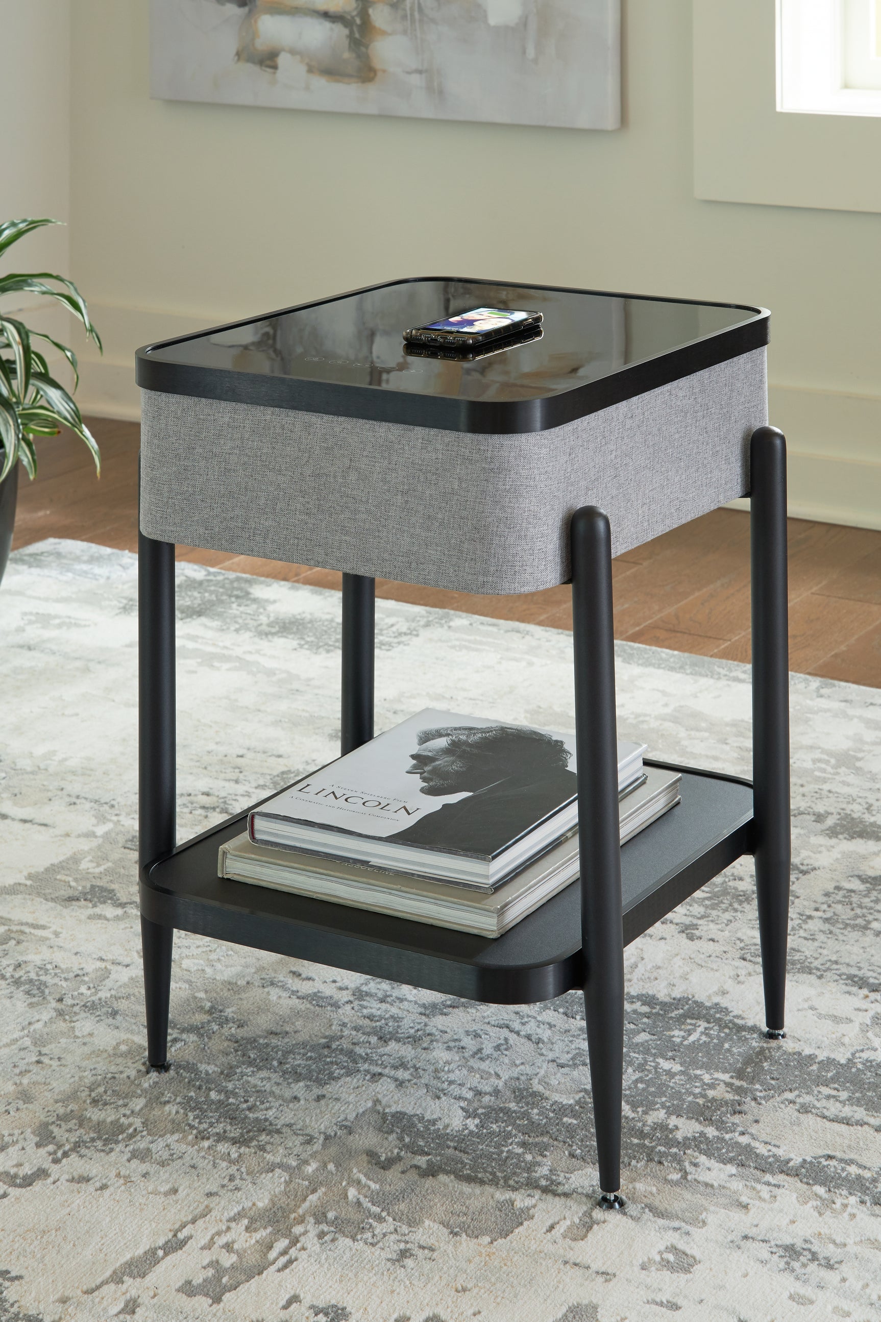 Sam's Furniture - Ashley Furniture - Jorvalee Accent Table with Speaker - Accent Table with Speaker / Gray/Black - A4000550