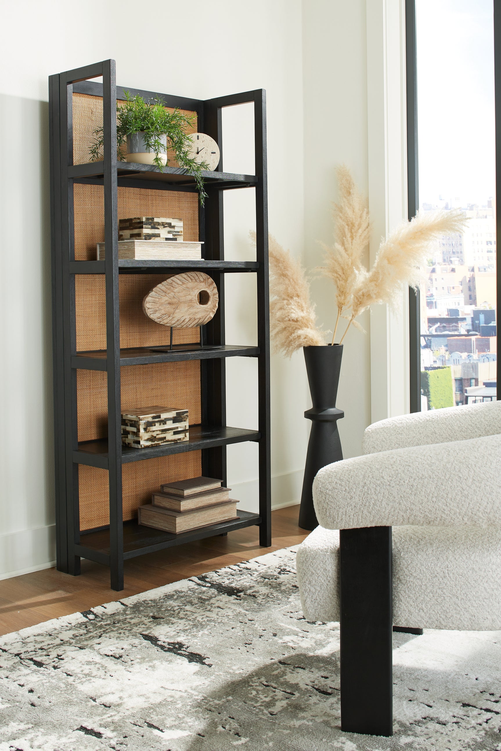 Sam's Furniture - Ashley Furniture - Abyard Bookcase - Bookcase / Black/Natural - A4000574