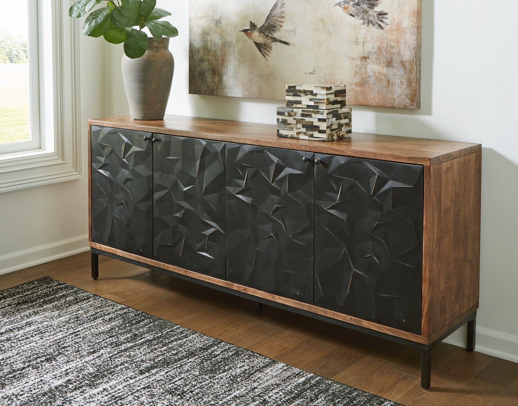 Sam's Furniture - Ashley Furniture - Dorannby Accent Cabinet - Accent Cabinet / Black/Brown - A4000649