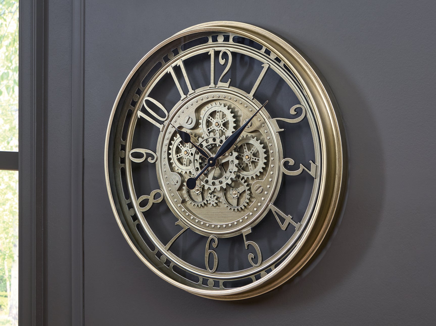 Sam's Furniture - Ashley Furniture - Gilover Wall Decor - Wall Clock / Champagne Finish - A8010386