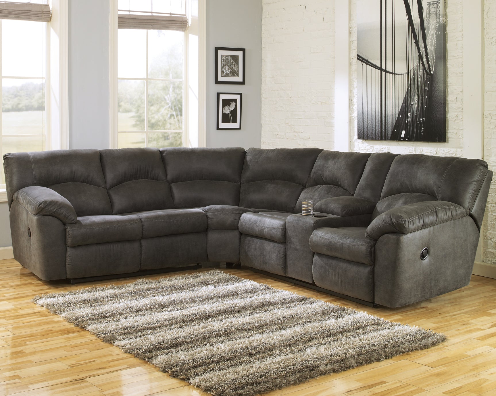 Sam's Furniture - Ashley Furniture - Tambo Sectional - 2-Piece Reclining Sectional / Canyon - 27802S1
