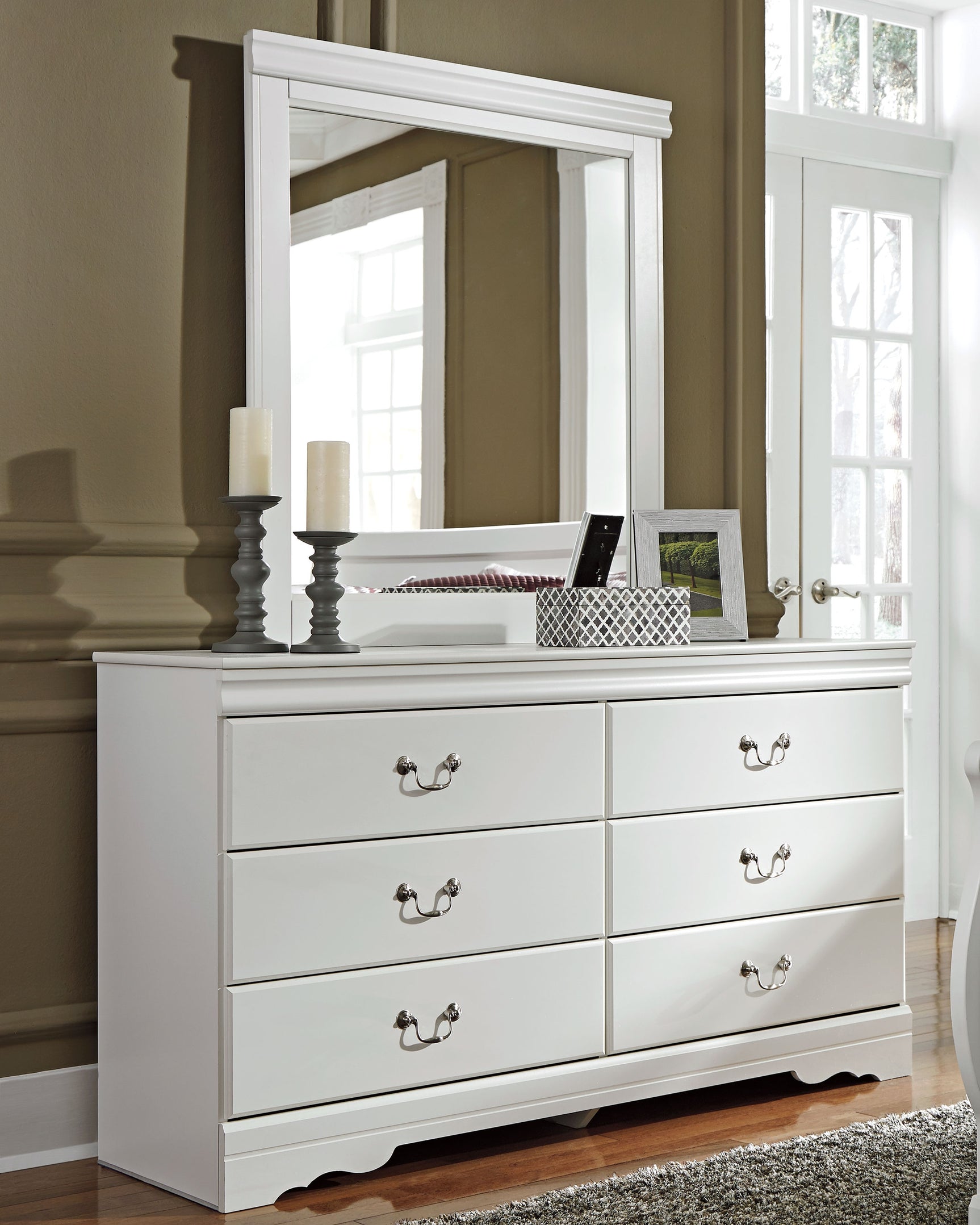 Sam's Furniture - Ashley Furniture - Anarasia Bedroom - Dresser and Mirror / White - B129B3