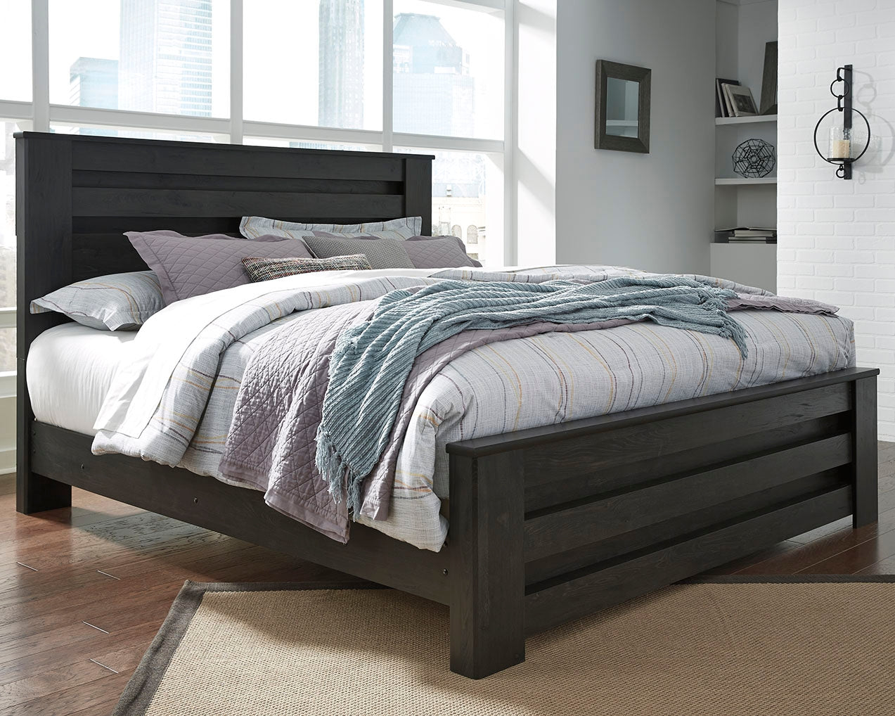 Sam's Furniture - Ashley Furniture - Brinxton Bedroom - King Panel Bed / Charcoal - B249B4