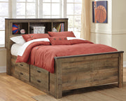 Sam's Furniture - Ashley Furniture - Trinell Bedroom - Full Panel Bed with 2 Storage Drawers / Brown - B446B10