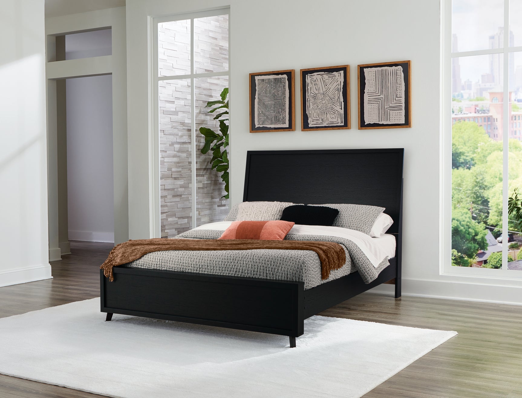 Sam's Furniture - Ashley Furniture - Danziar Bedroom - Queen Panel Bed / Black - B1013B2