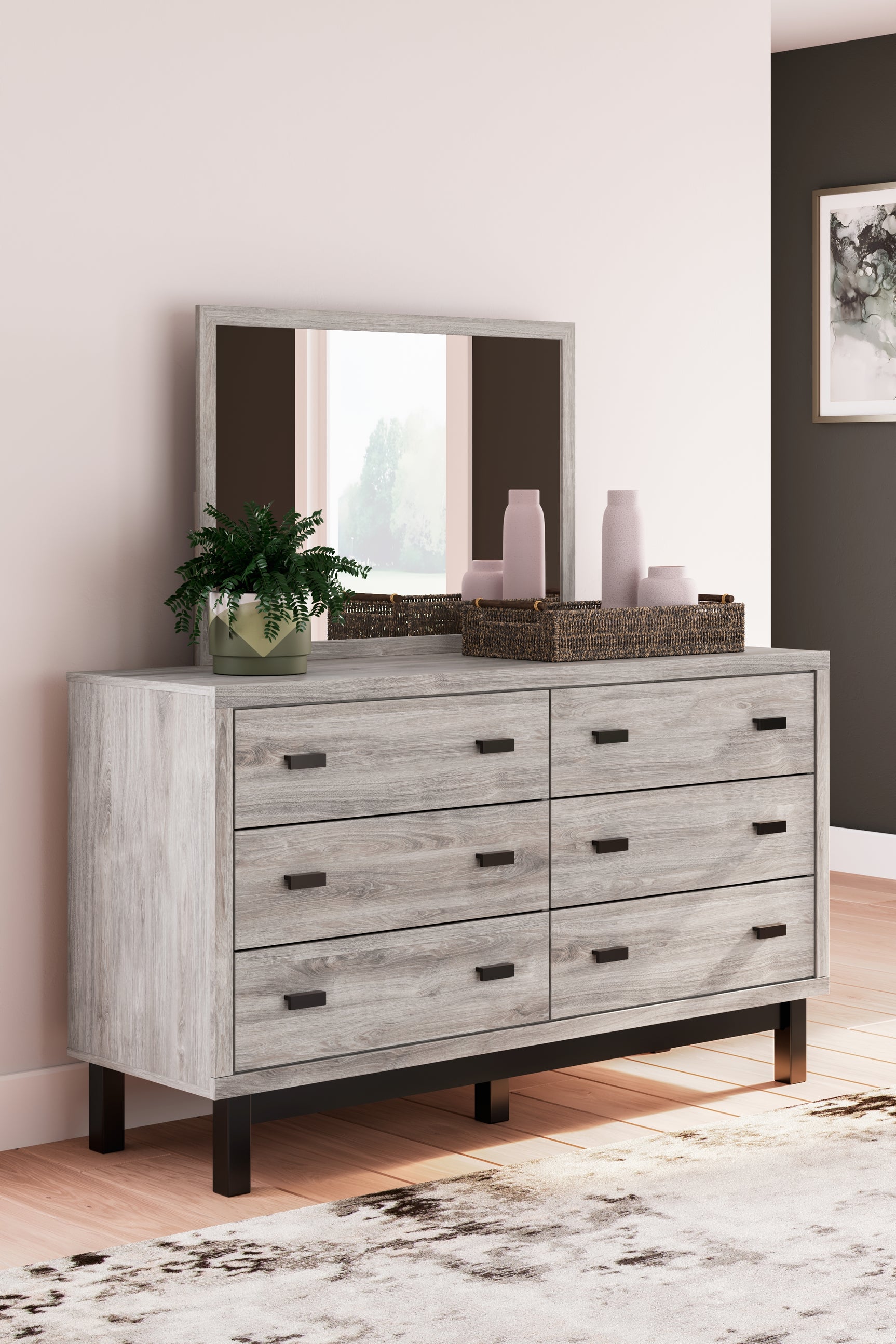 Sam's Furniture - Ashley Furniture - Vessalli Bedroom - Dresser and Mirror / Gray - B1036B1