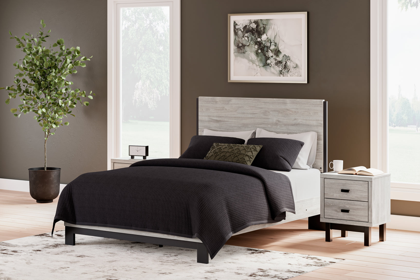 Sam's Furniture - Ashley Furniture - Vessalli Bedroom - Queen Panel Bed / Gray - B1036B2