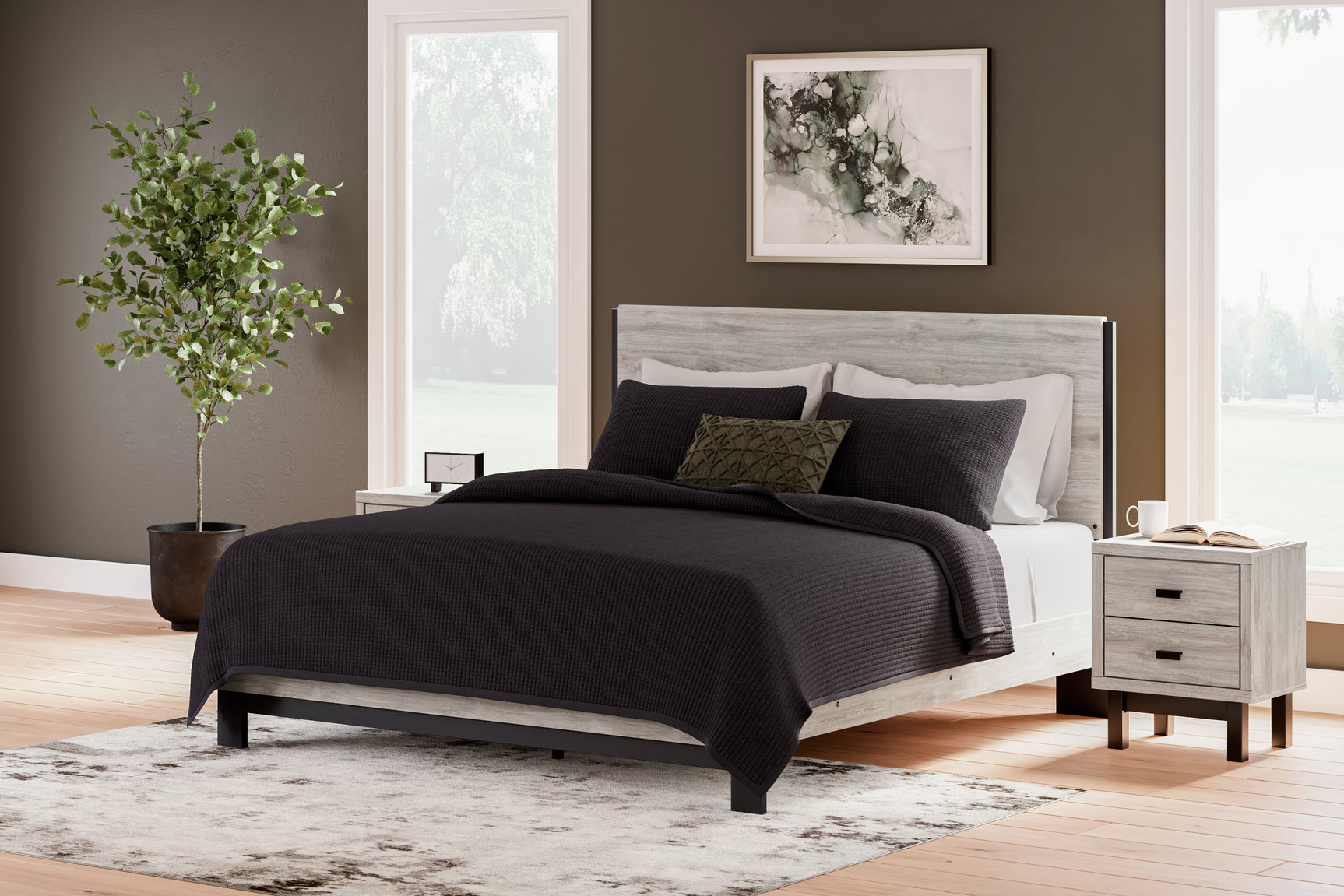 Sam's Furniture - Ashley Furniture - Vessalli Bedroom - King Panel Bed / Gray - B1036B7