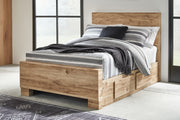 Sam's Furniture - Ashley Furniture - Hyanna Bedroom - Full Panel Bed with 1 Side Storage / Tan Brown - B1050B25