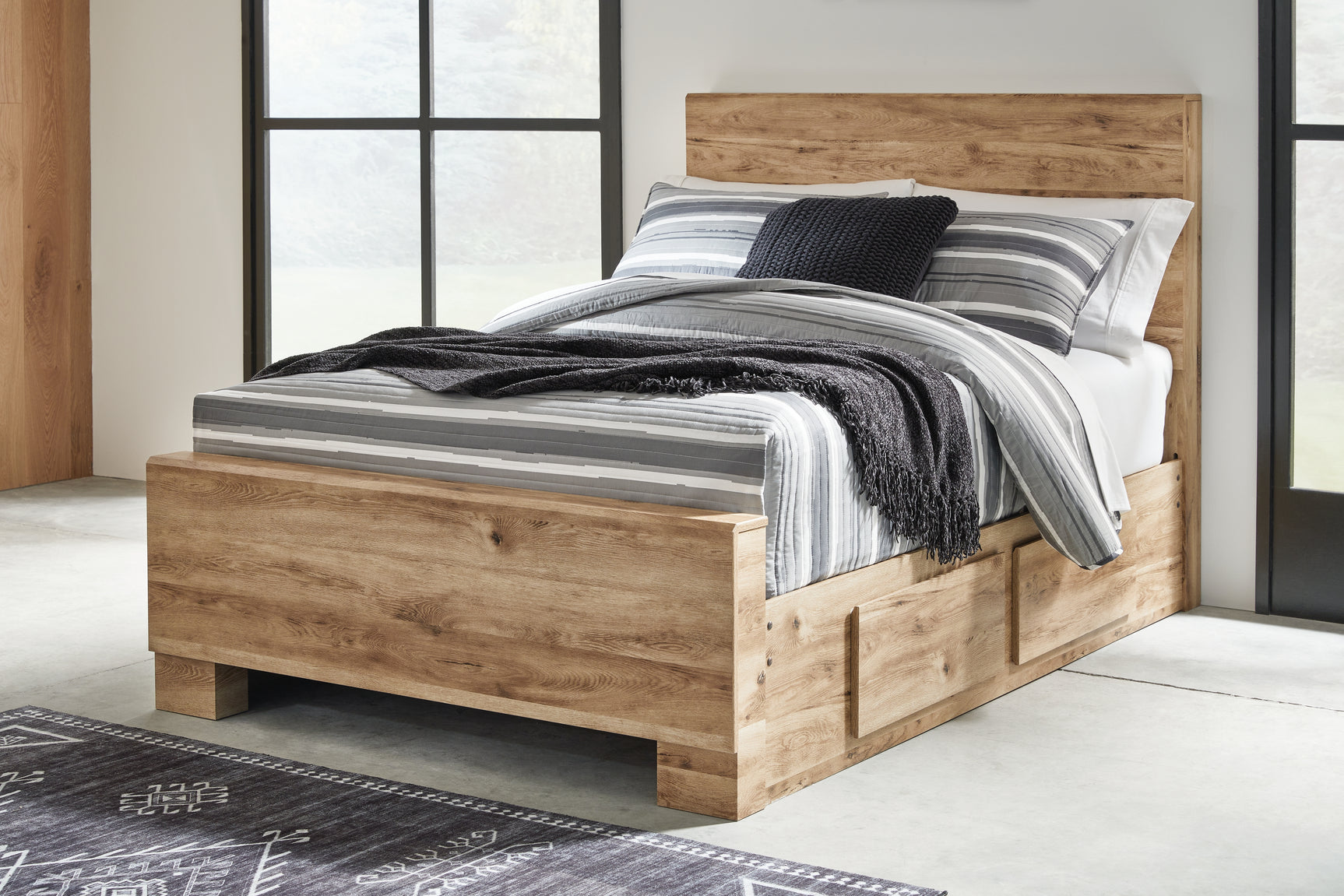 Sam's Furniture - Ashley Furniture - Hyanna Bedroom - Full Panel Bed with 2 Side Storage / Tan Brown - B1050B29