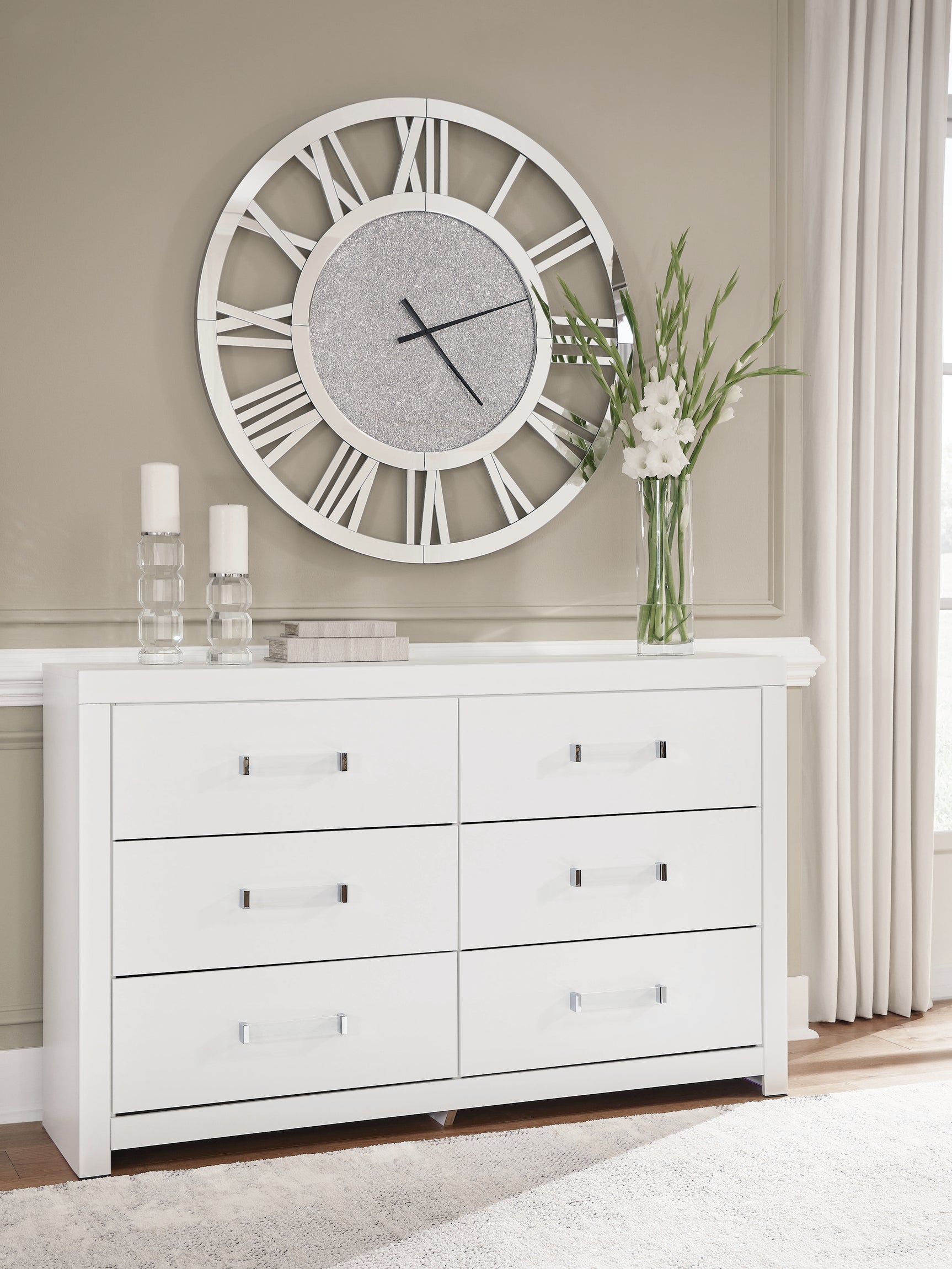 Sam's Furniture - Ashley Furniture - Maeling Bedroom - Six Drawer Dresser / White - PCB1119-31