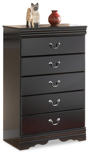 Sam's Furniture - Ashley Furniture - Huey Vineyard Bedroom - Five Drawer Chest / Black - B128-46