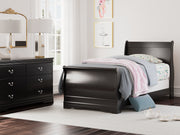 Sam's Furniture - Ashley Furniture - Huey Vineyard Bedroom - Twin Sleigh Bed / Black - B128B5