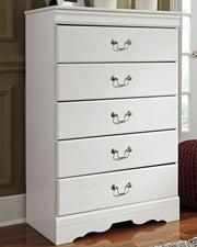 Sam's Furniture - Ashley Furniture - Anarasia Bedroom - Five Drawer Chest / White - B129-46