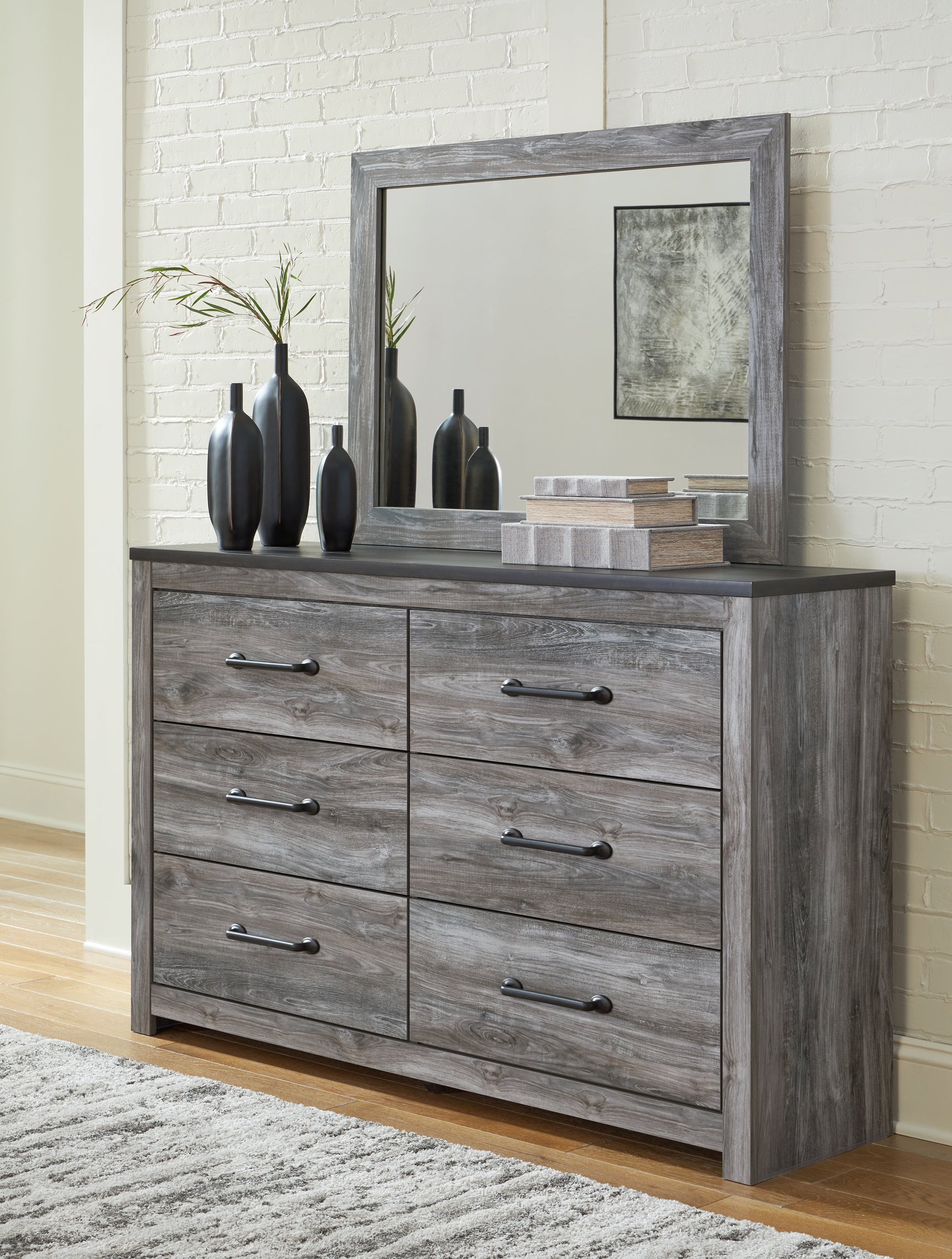 Sam's Furniture - Ashley Furniture - Bronyan Bedroom - Dresser and Mirror / Dark Gray - B1290B1