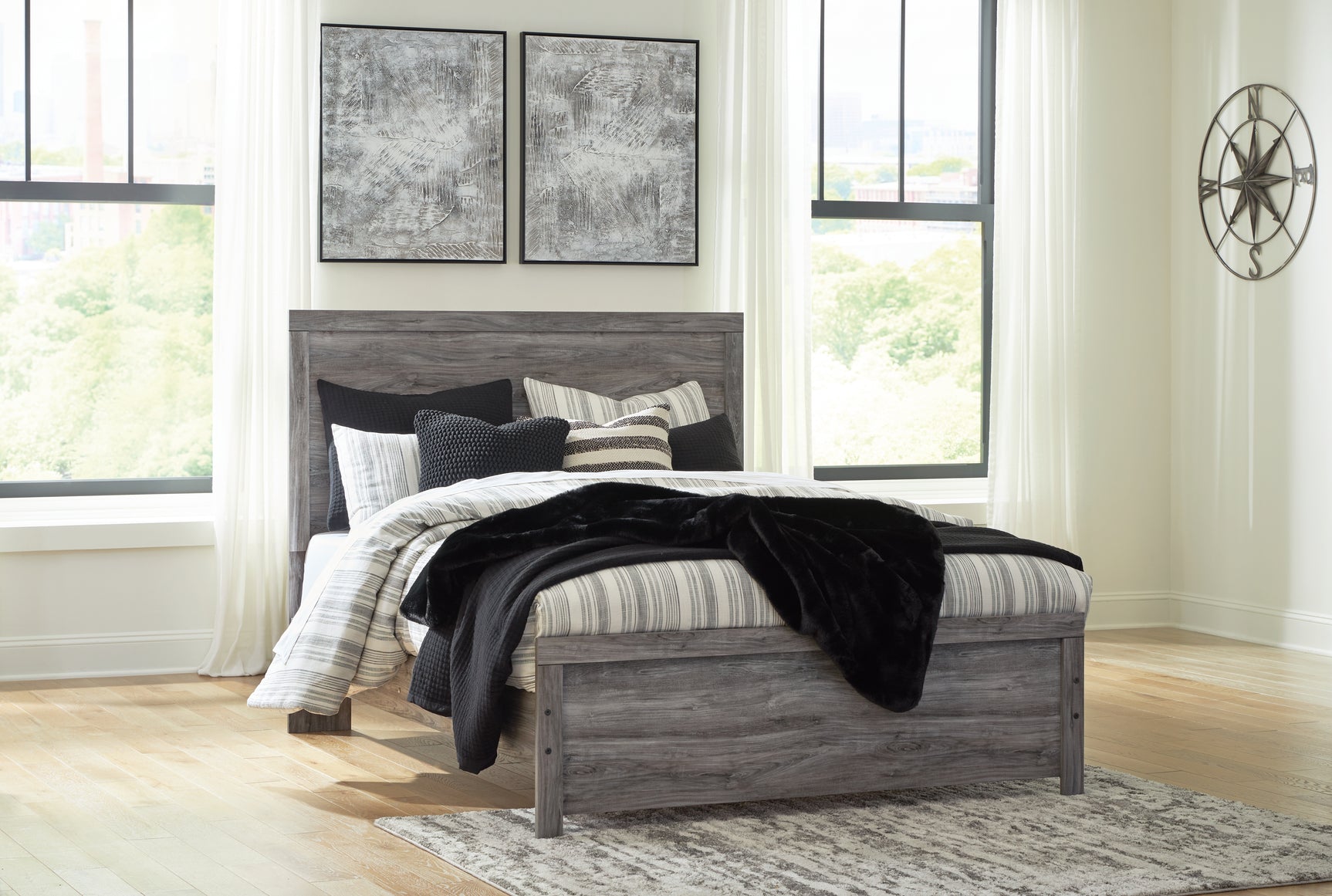 Sam's Furniture - Ashley Furniture - Bronyan Bedroom - Six Drawer Dresser / Dark Gray - B1290-31