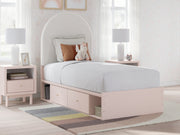 Sam's Furniture - Ashley Furniture - Wistenpine Bedroom - Twin Upholstered Panel Bed with Storage / Blush - B1323B12